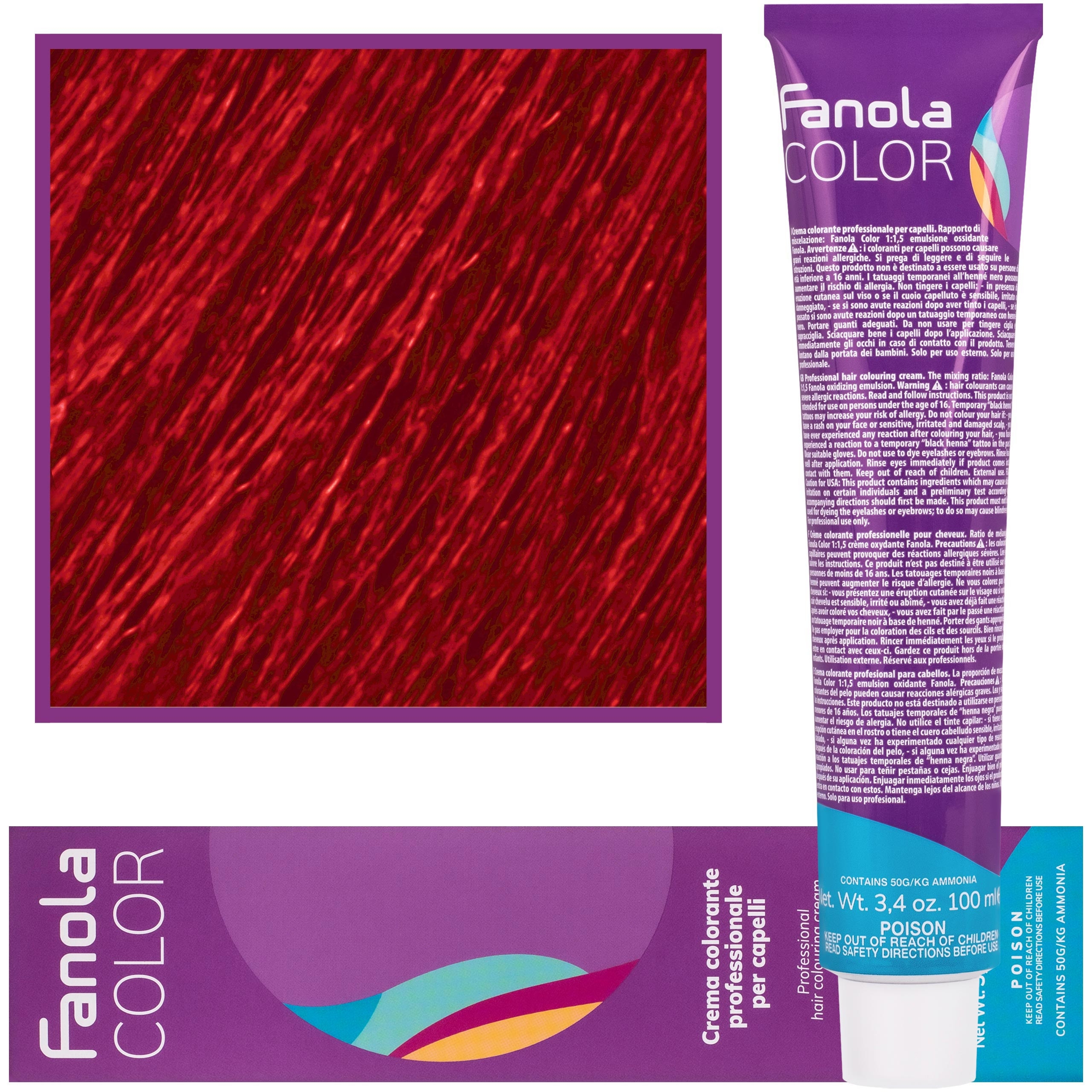 Zdjęcia - Farba do włosów Fanola Fanola Crema Colore farba krem koloryzujący 100 ml R.66 | Czerwony