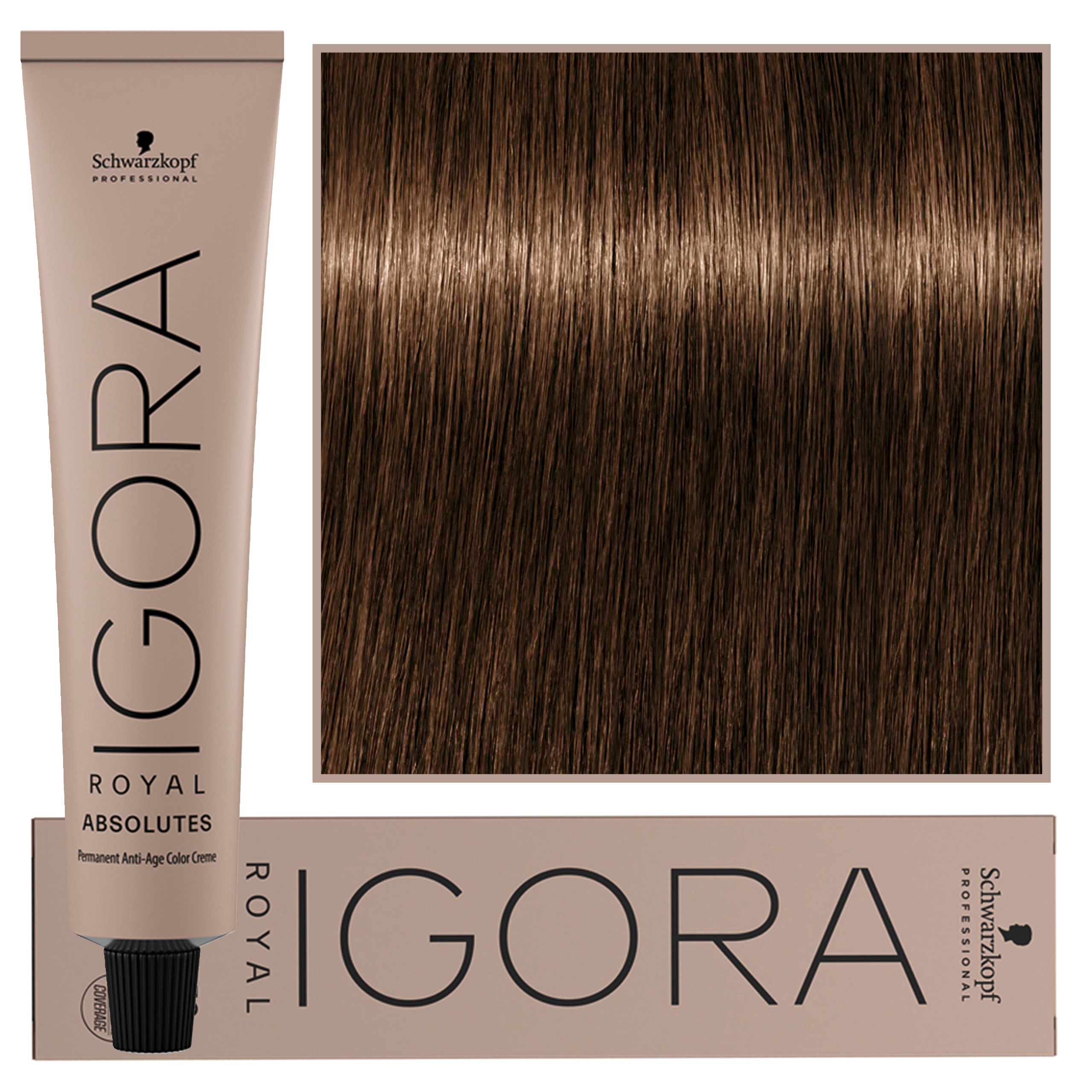 Image of Schwarzkopf Professional Igora Royal Absolutes - trwała farba do włosów z kolagenem, 60ml 5-50 | Jasny Brąz Złoty Naturalny