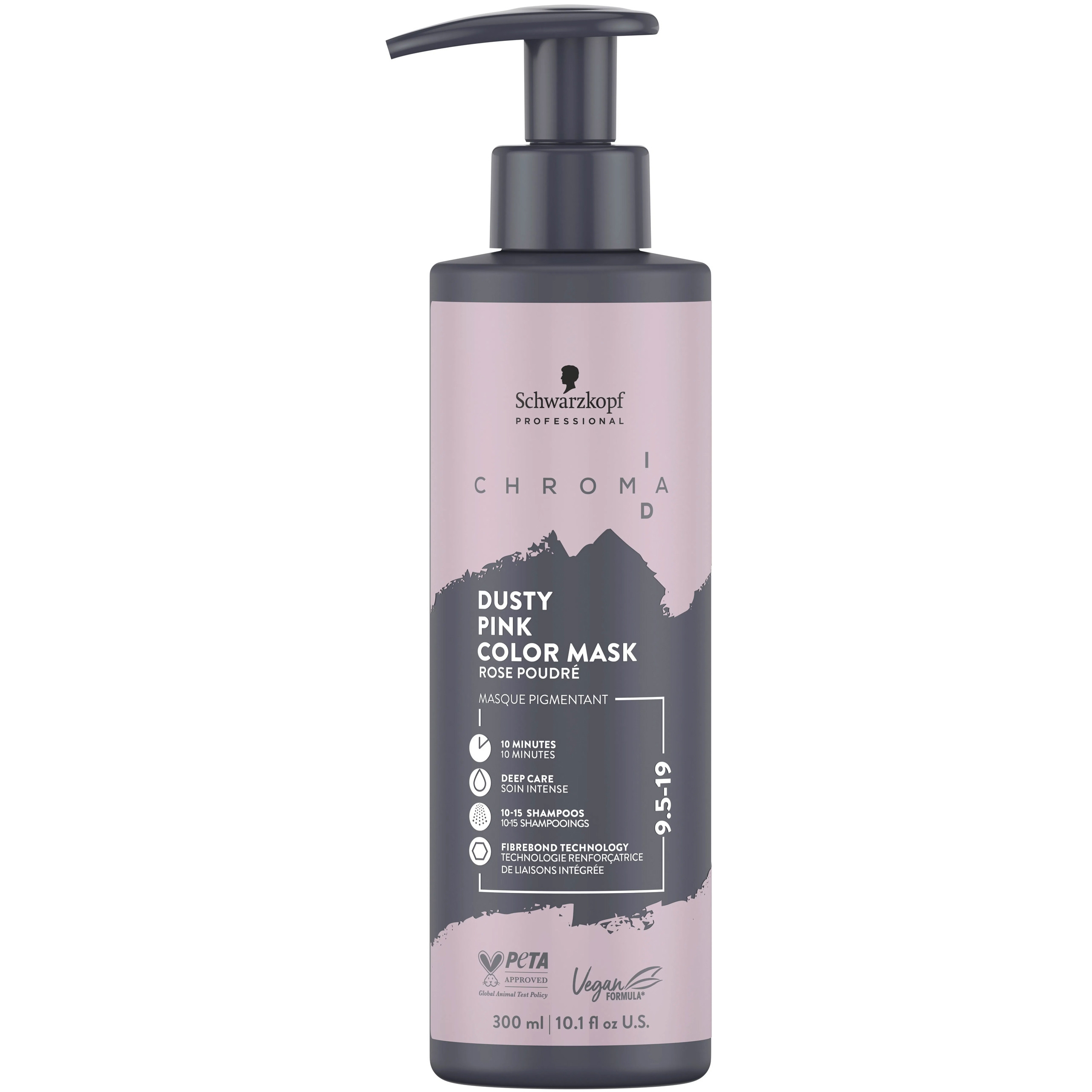 Image of Schwarzkopf Chroma ID Color Mask - maska koloryzująca do włosów, 300ml 9.5-19 Dusty Pink | Brudny Róż