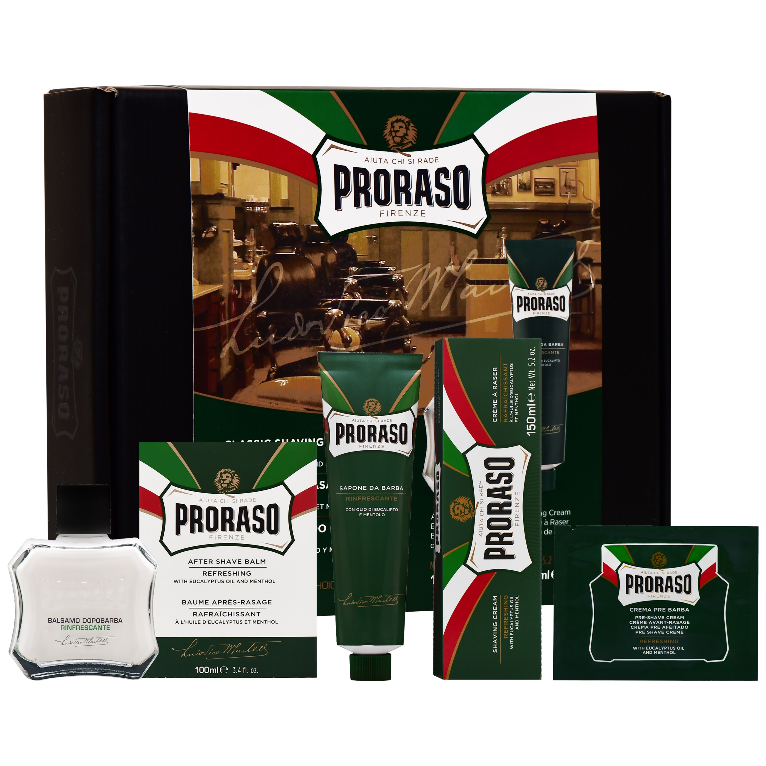 Proraso Refresh Cream & After Balm Duo Set – odświeżający zestaw do golenia (krem 150ml i balsam 100ml)