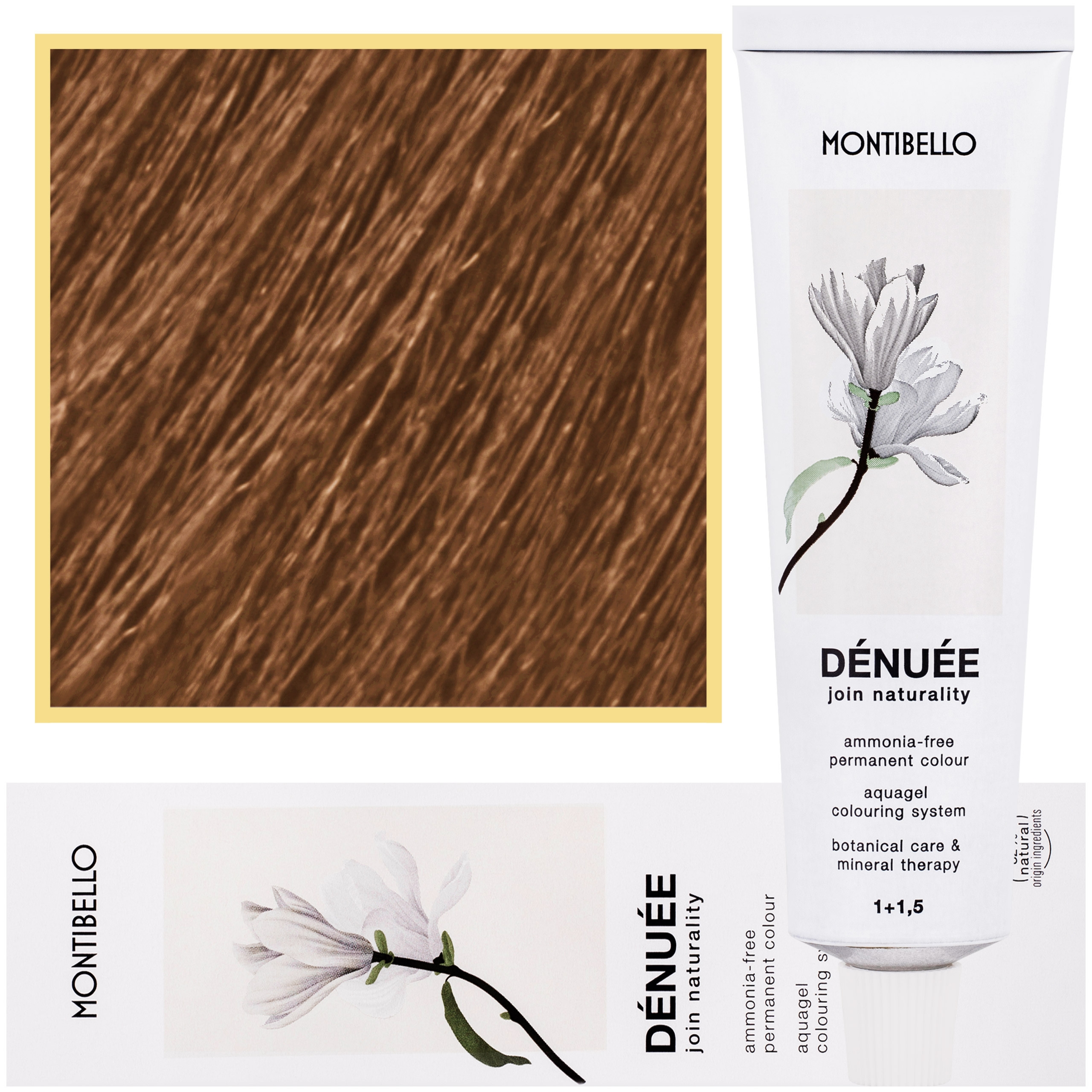 Montibello Denuee – naturalna wegańska farba do włosów bez amoniaku, 60ml 8,34 | Miedziano-Złoty Jasny Blond