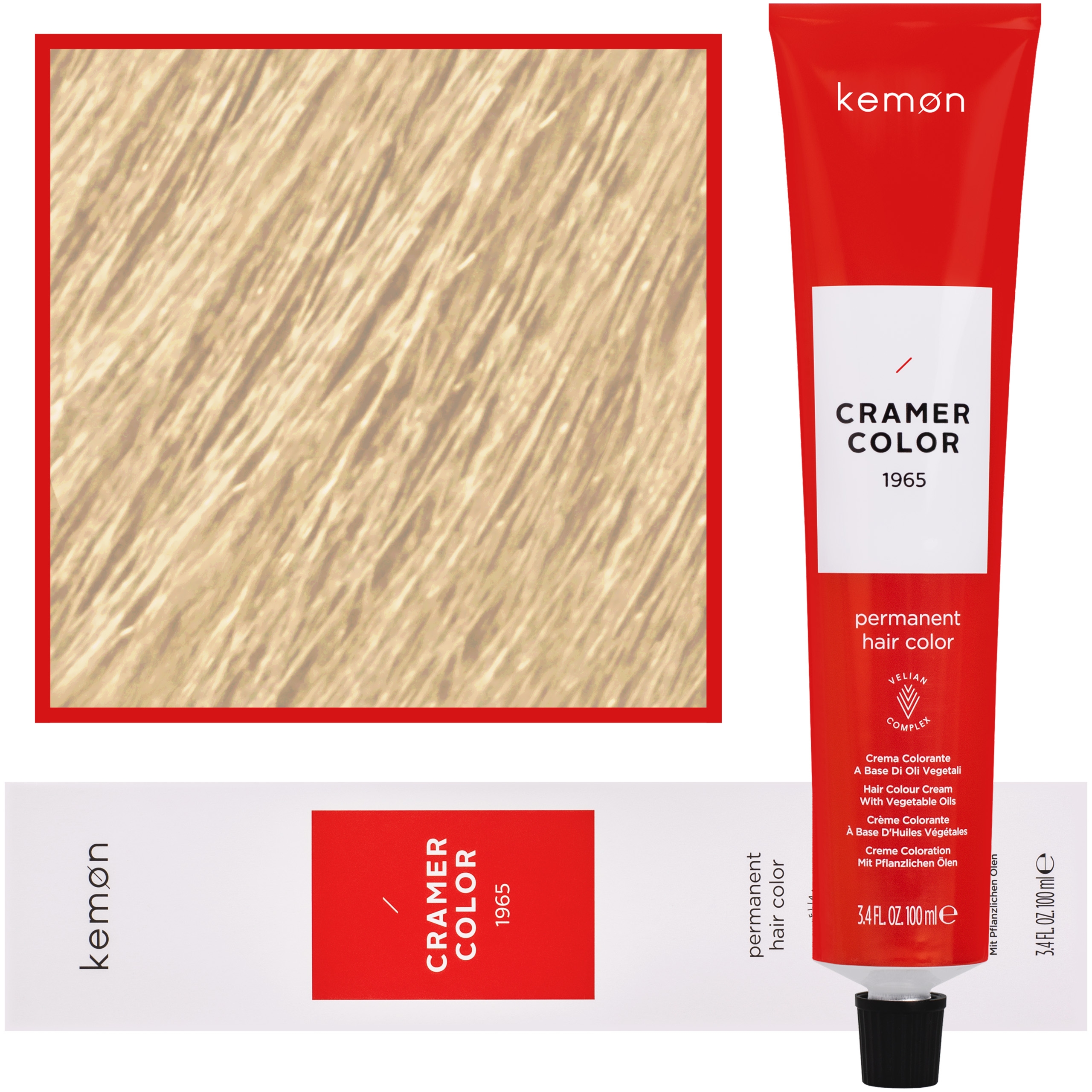 Kemon Cramer Color – kremowa farba do włosów z olejem kokosowym, 100ml 10.37 | Platynowy Blond Złocisto Fioletowy