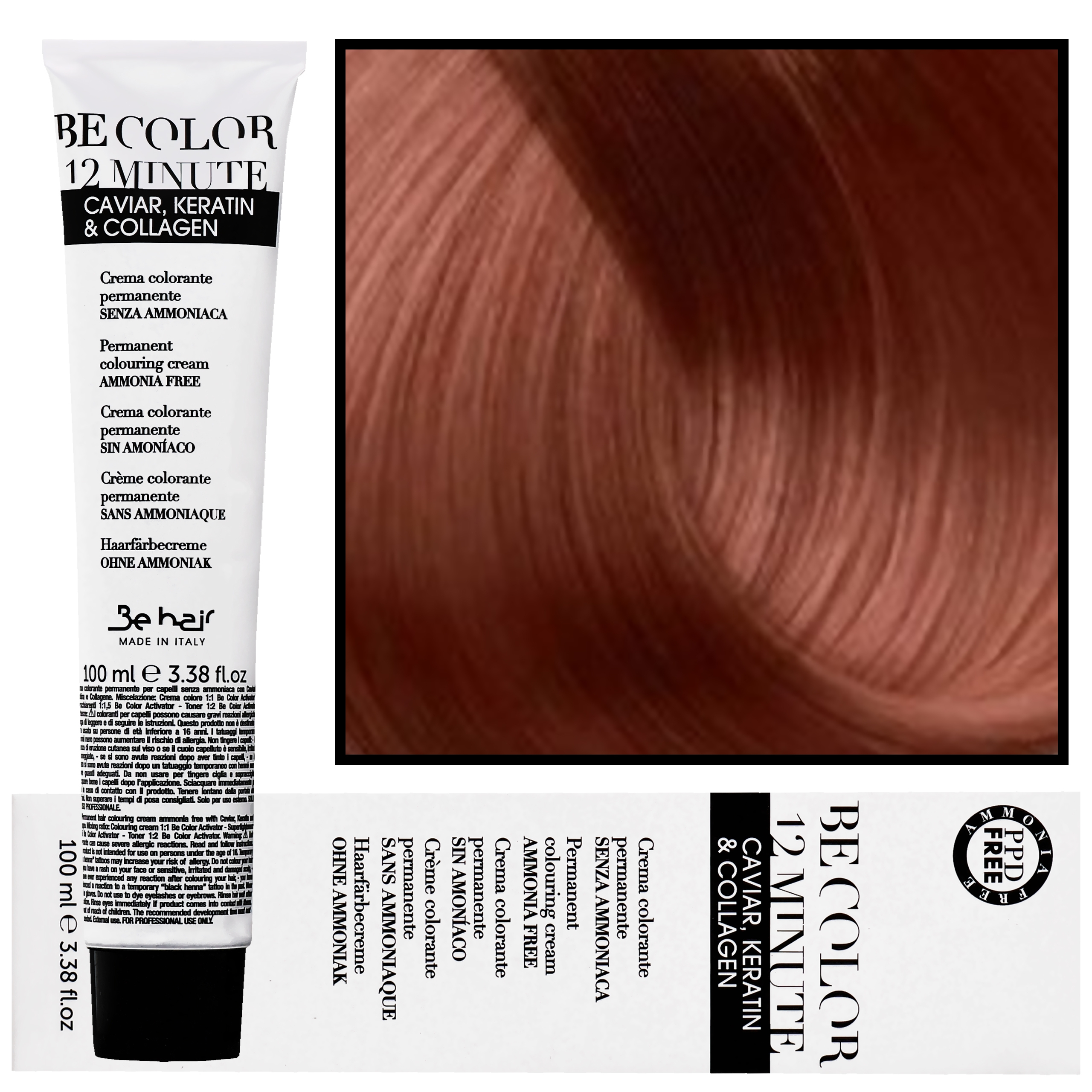 Image of Be Hair Be Color 12 minute - farba do włosów bez amoniaku, 100ml 6,4 | Ciemny Blond Miedziany