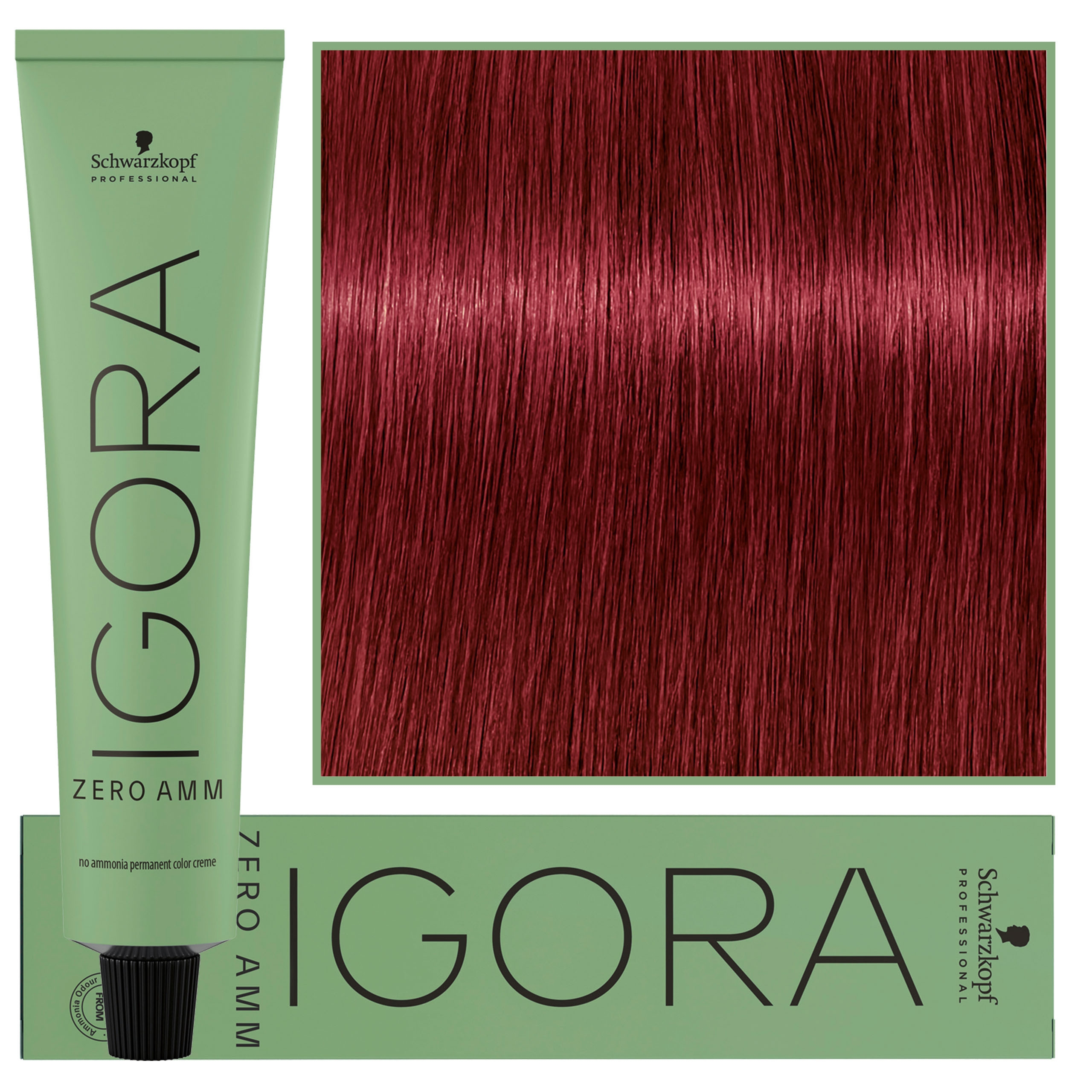 Schwarzkopf Professional Igora Zero Amm – profesjonalna farba do włosów bez amoniaku, 60ml 5-88  |  Jasny Brąz Czerwony Ekstra