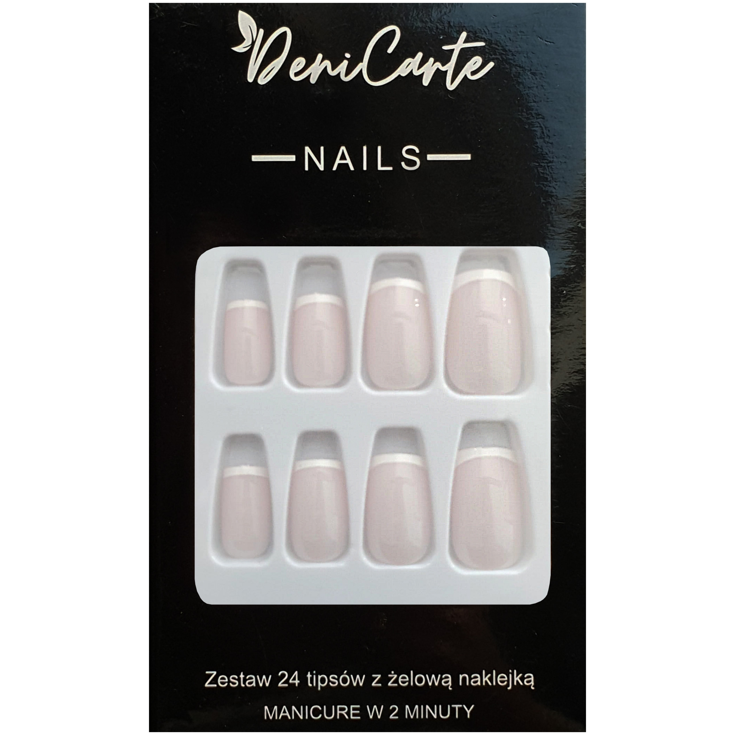 Deni Carte Tipsy French – sztuczne paznokcie w stylu francuskim, różne wzory Square Delicate French | Delikatny Kwadratowy