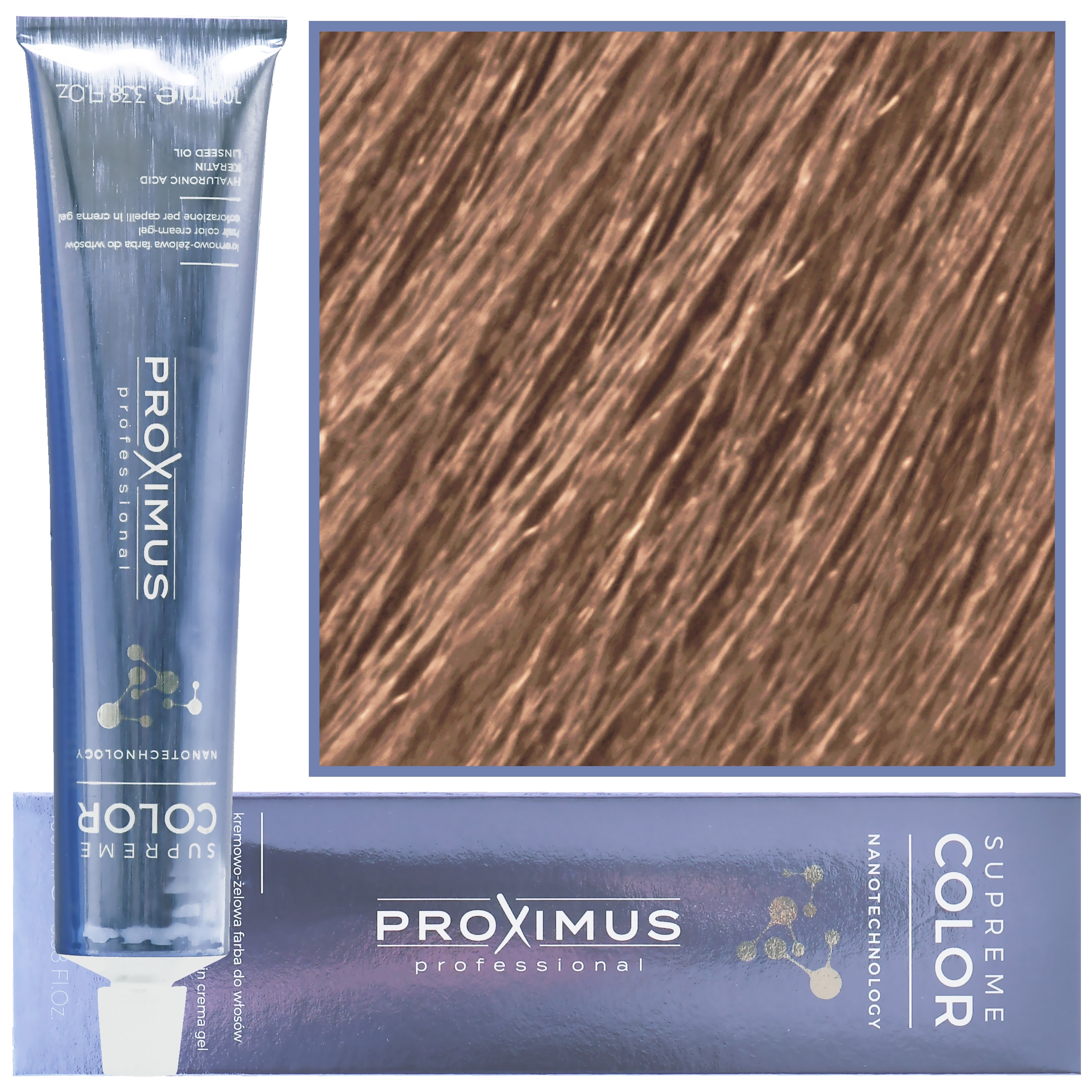 Image of Proximus Supreme Color Nanotechnology – profesjonalna farba do włosów z kwasem hialuronowym, 100ml 9 | Bardzo Jasny Blond