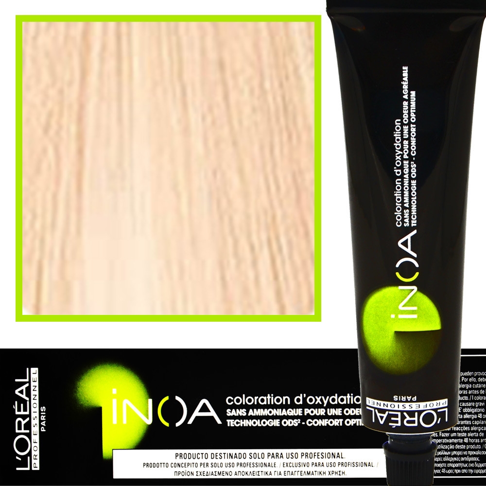 Image of Loreal Inoa farba do włosów głęboki i trwały kolor dodatkowa ochrona włosa 60 ml 10-1/2-21 Superjasny Blond Opalizująco - Popielaty