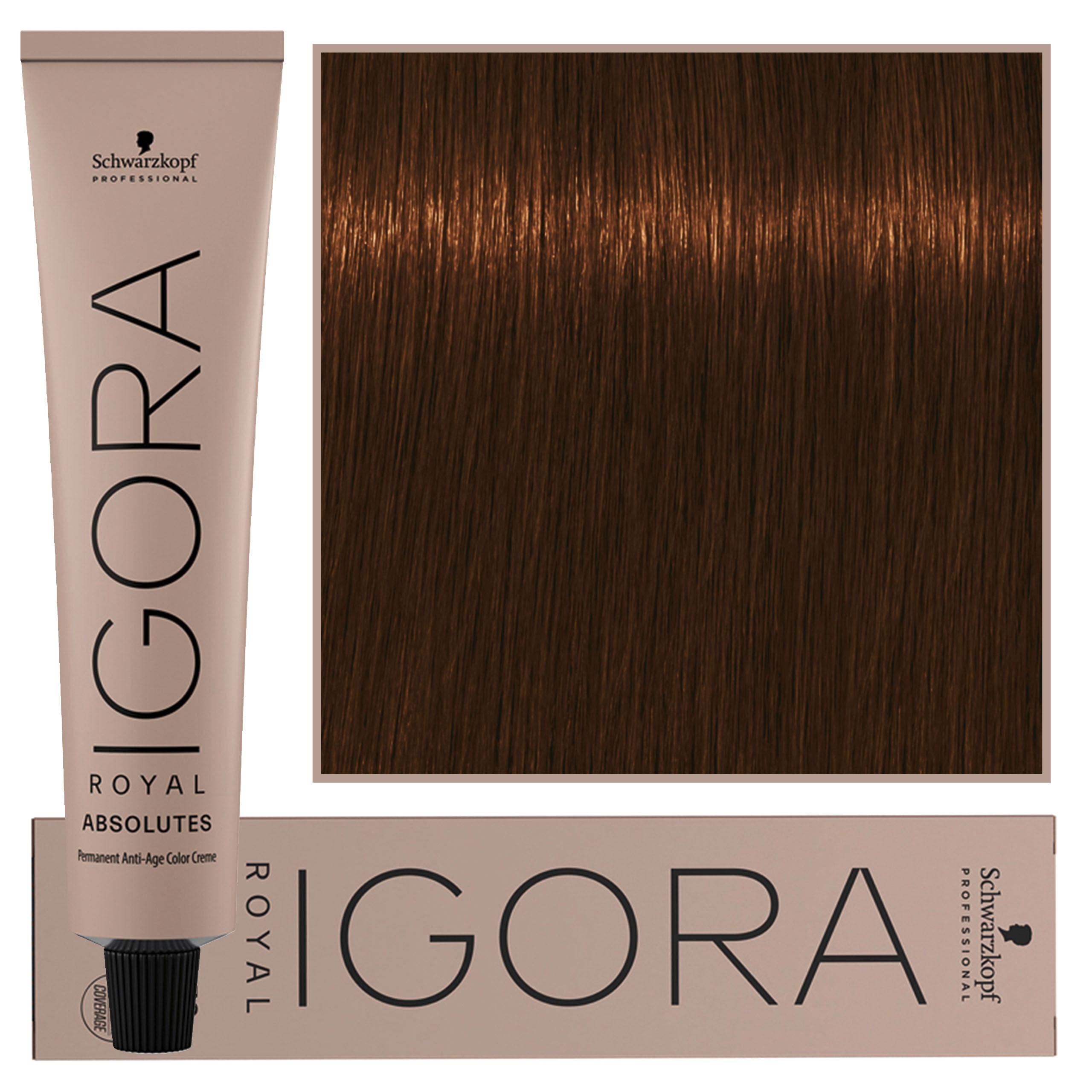 Image of Schwarzkopf Professional Igora Royal Absolutes - trwała farba do włosów z kolagenem, 60ml 7-460 | Średni Blond Beżowo Czekoladowy Naturalny