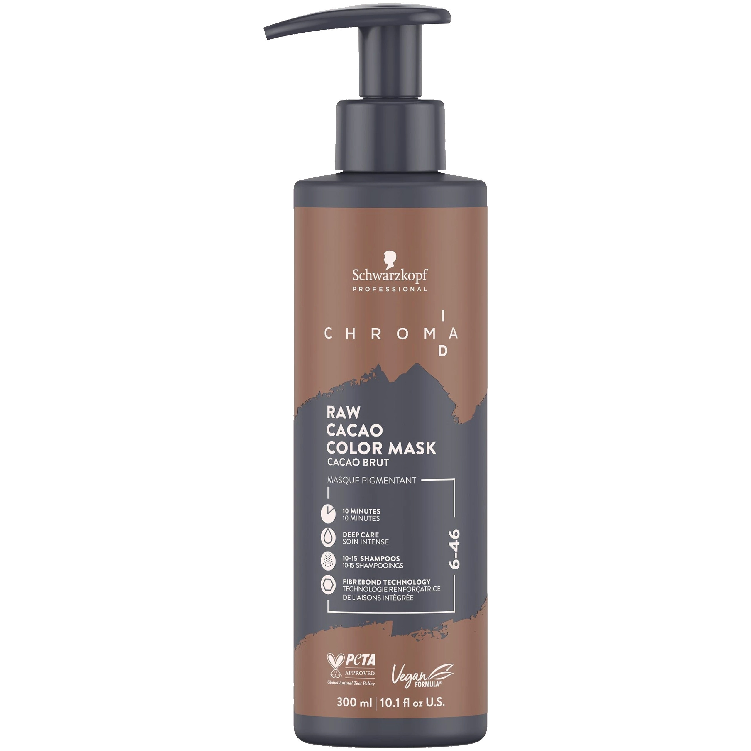 Image of Schwarzkopf Chroma ID Color Mask - maska koloryzująca do włosów, 300ml 6-46 Raw Cacao | Kakaowy