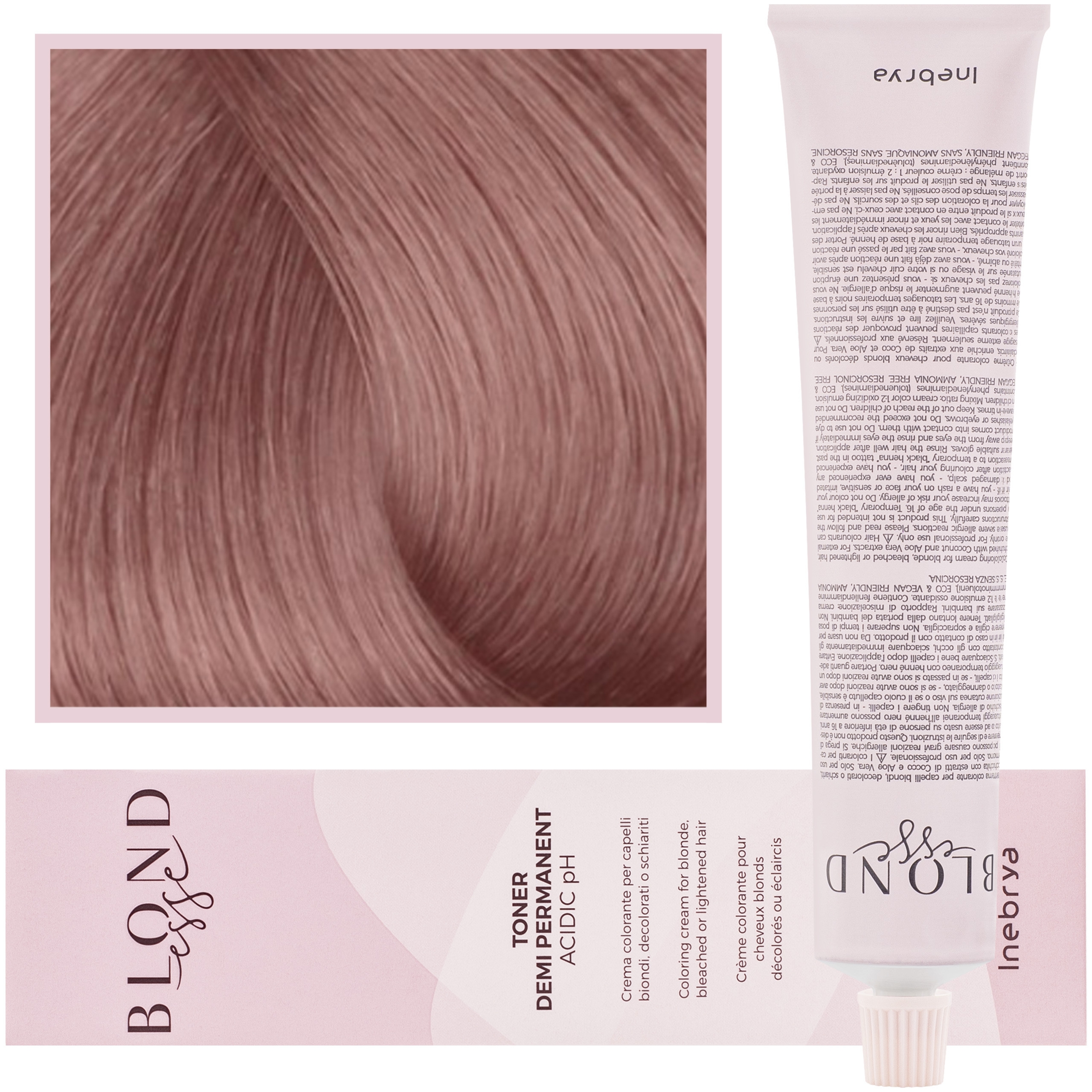 Inebrya Blondesse Toner – toner do włosów, neutralizujący żółte refleksy, 100ml DT07 | Różowy Złoty Perłowy
