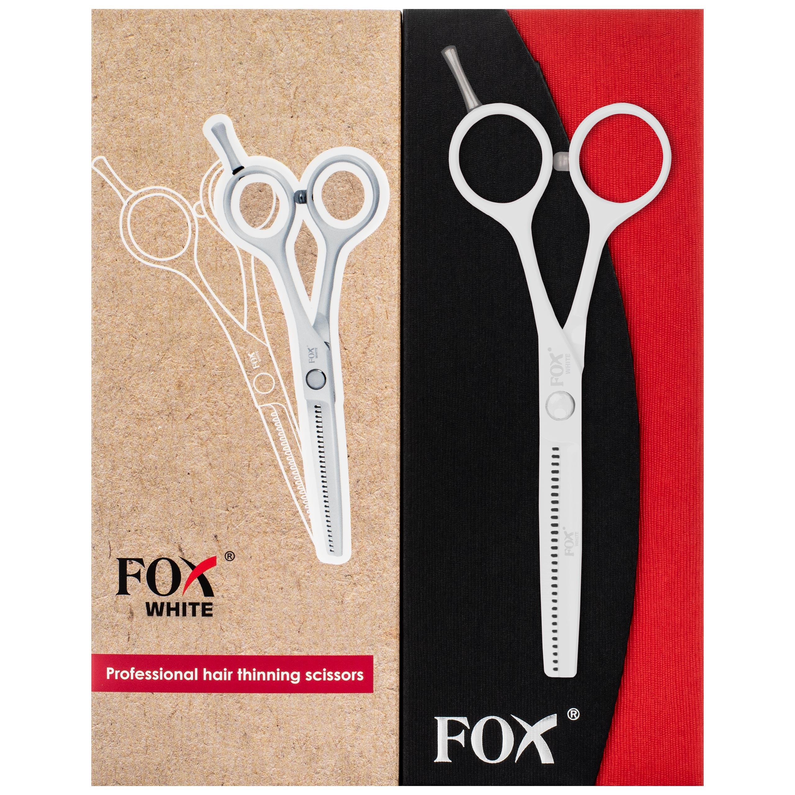 Фото - Ножиці для стрижки Fox kolorowe degażówki fryzjerskie do cieniowania włosów Biały 