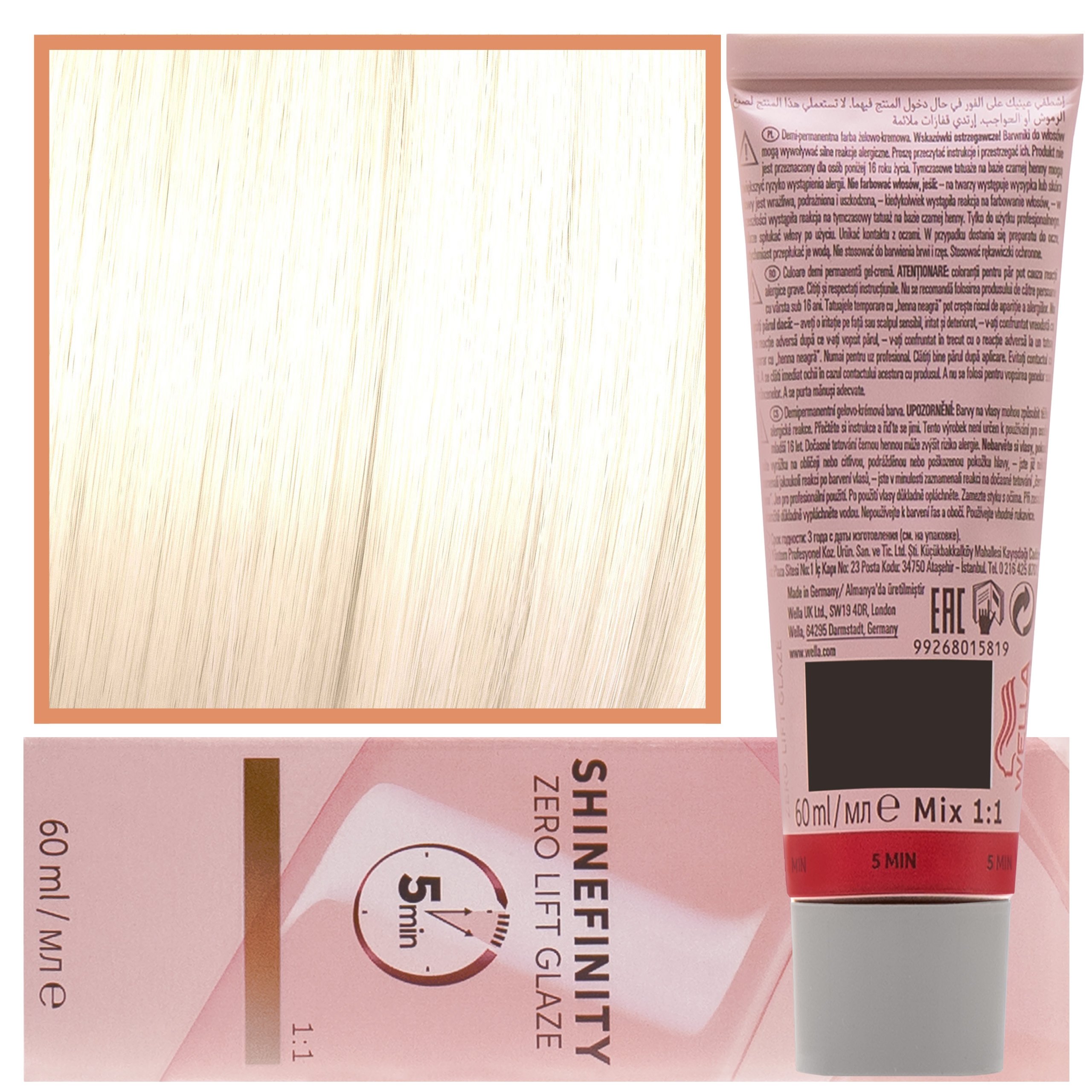 Wella Shinefinity Zero Lift Glaze – profesjonalna farba do włosów, 60ml 010/36 | Waniliowy Błysk
