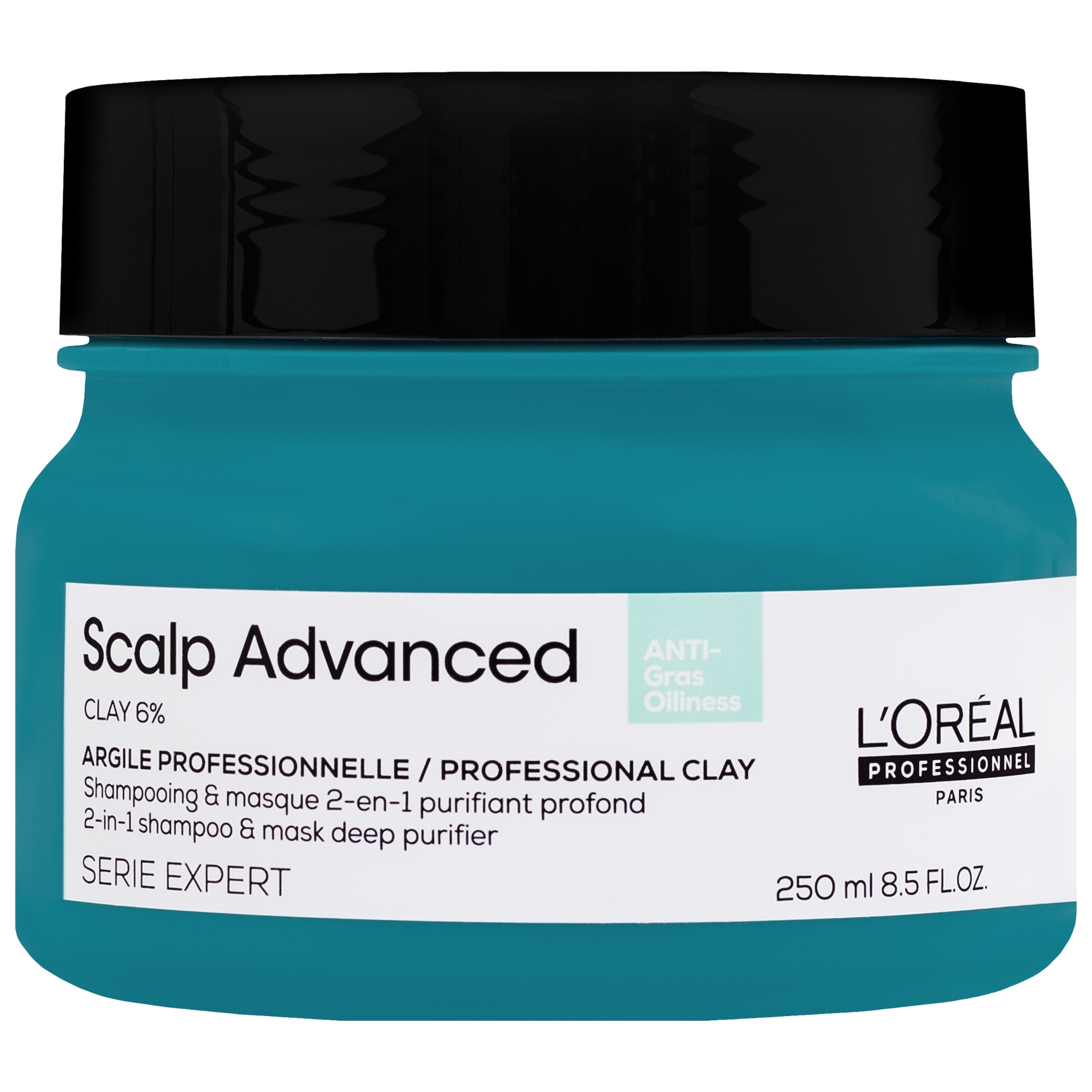 Image of Loreal Scalp Advanced - glinka oczyszczająca 2w1 do przetłuszczającej się skóry głowy, 250ml