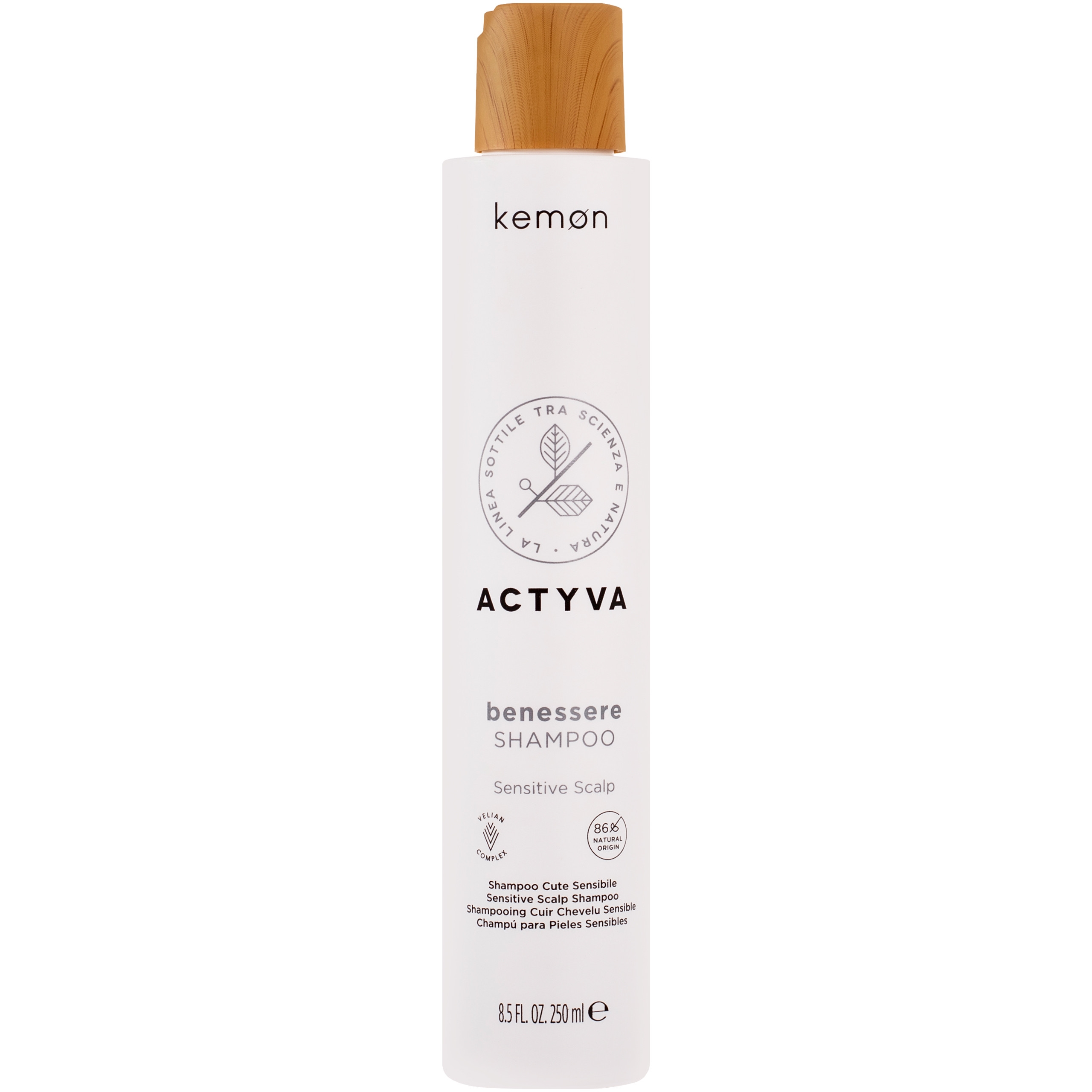 Image of Kemon Actyva Benessere Shampoo - delikatny szampon do wrażliwej skóry głowy, 250ml