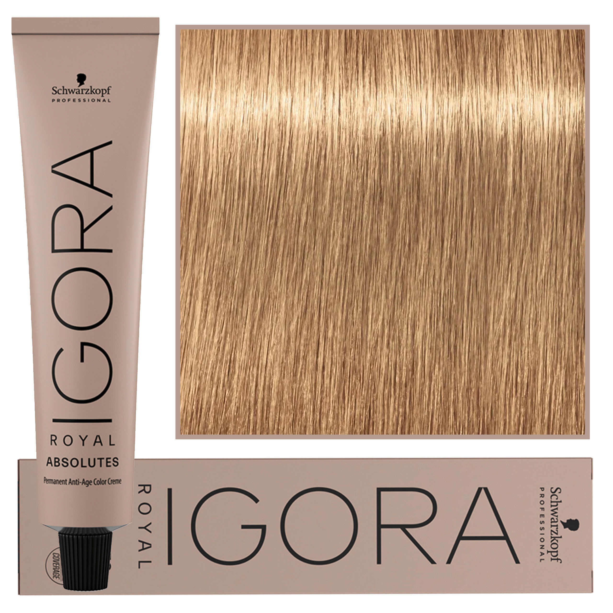 Image of Schwarzkopf Professional Igora Royal Absolutes - trwała farba do włosów z kolagenem, 60ml 9-560 | Ekstra Jasny Blond Złoto Czekoladowo Naturalny