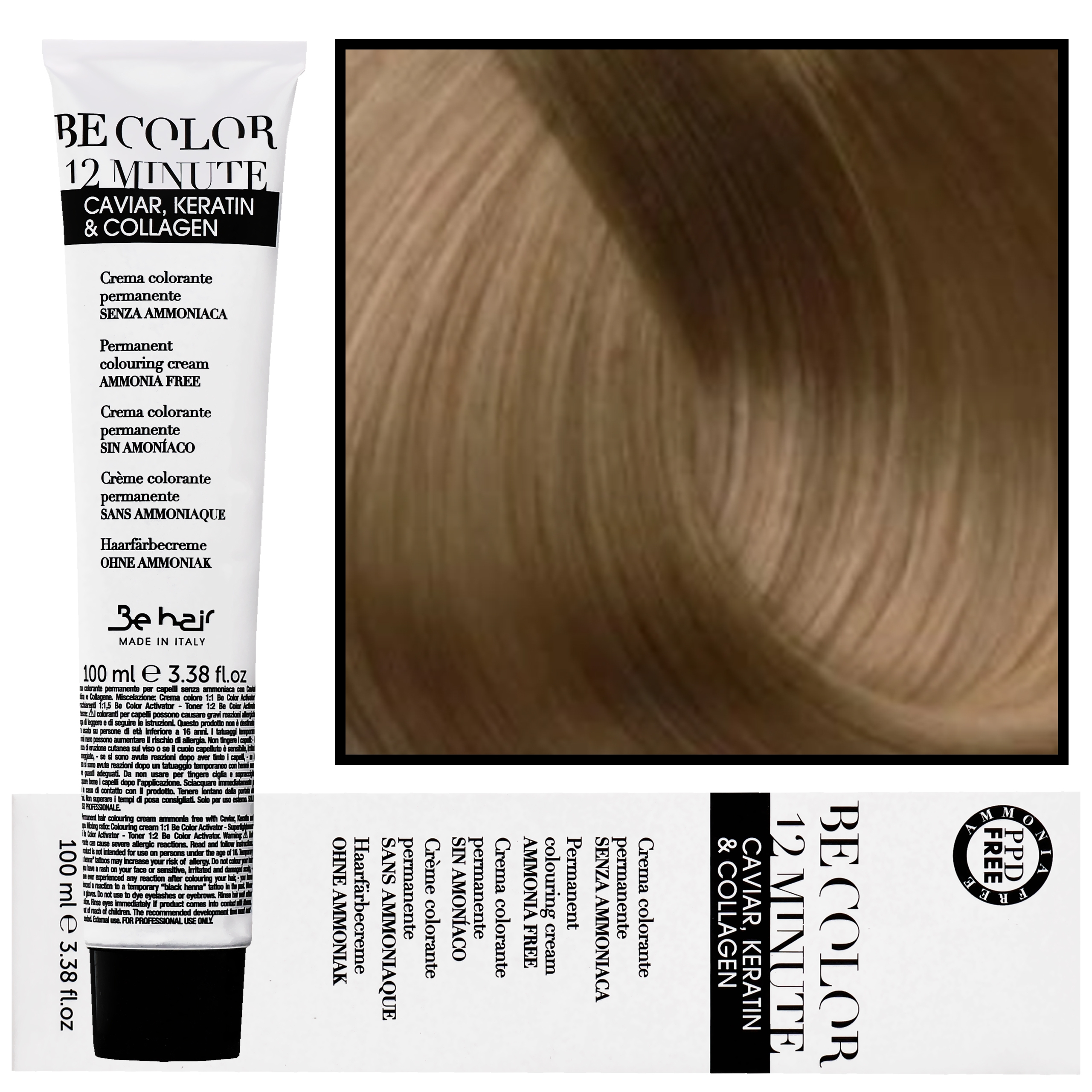 Image of Be Hair Be Color 12 minute - farba do włosów bez amoniaku, 100ml 7,0 | Średni Blond