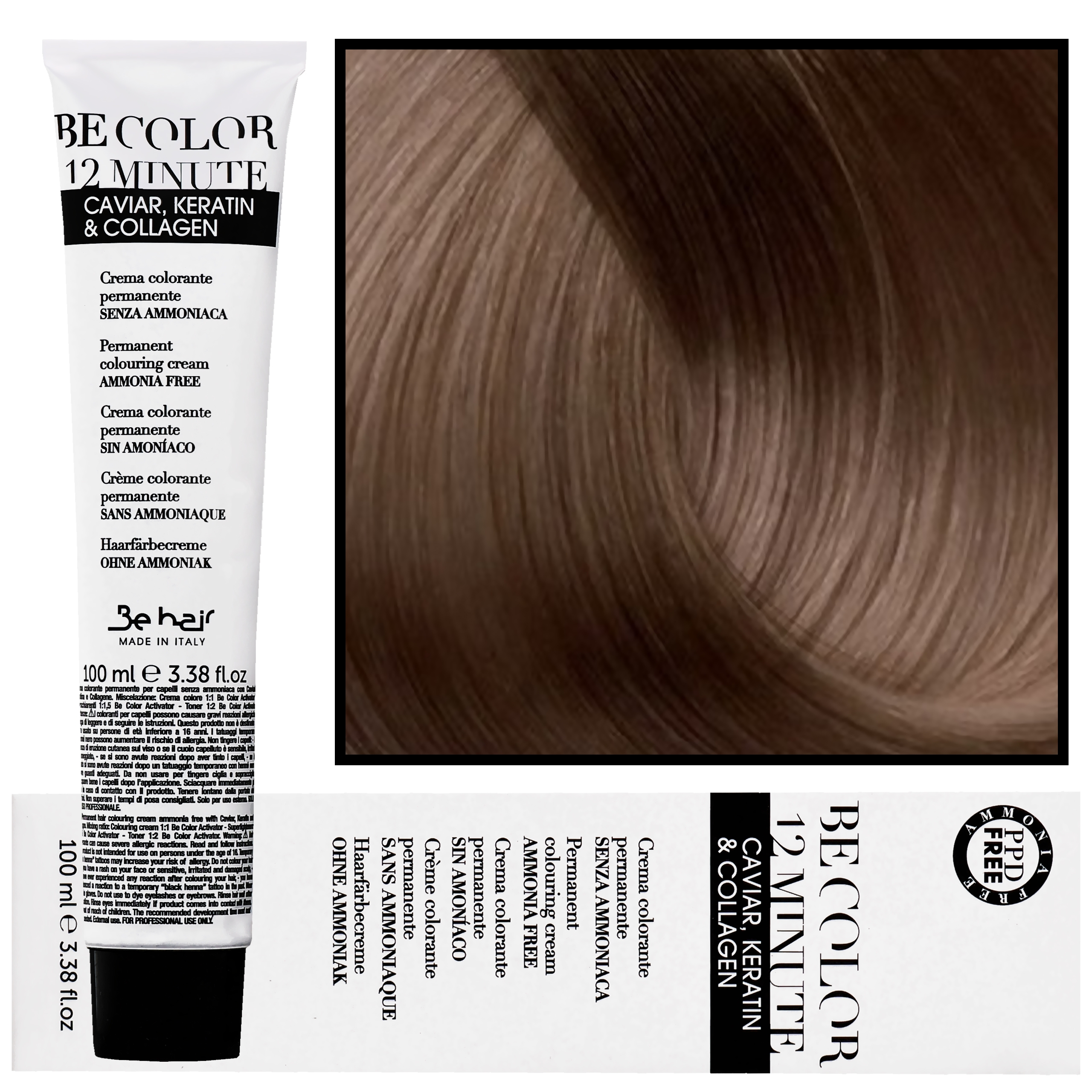 Image of Be Hair Be Color 12 minute - farba do włosów bez amoniaku, 100ml 5,0 | Jasny Kasztanowy