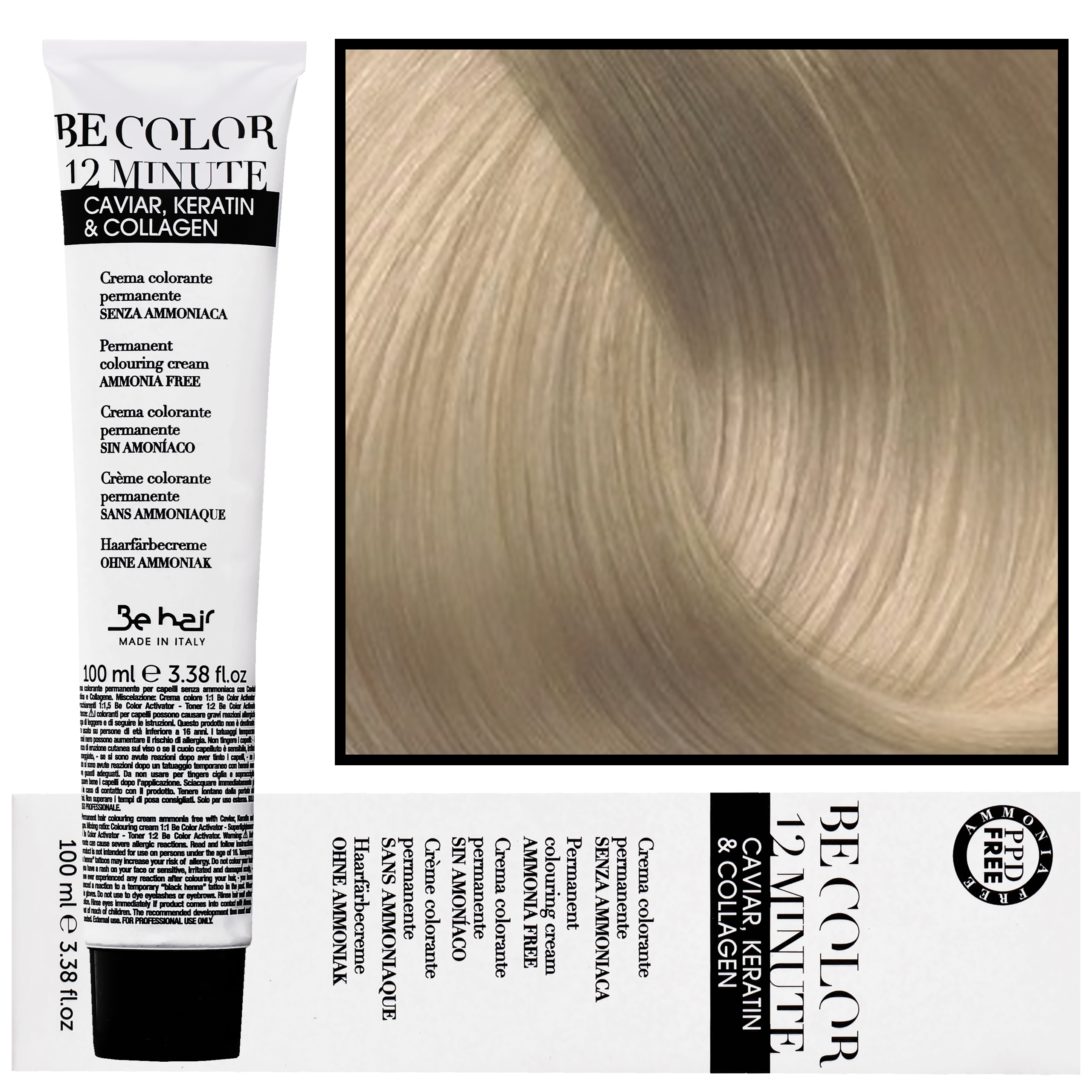 Image of Be Hair Be Color 12 minute - farba do włosów bez amoniaku, 100ml 9,0 | Bardzo Jasny Blond
