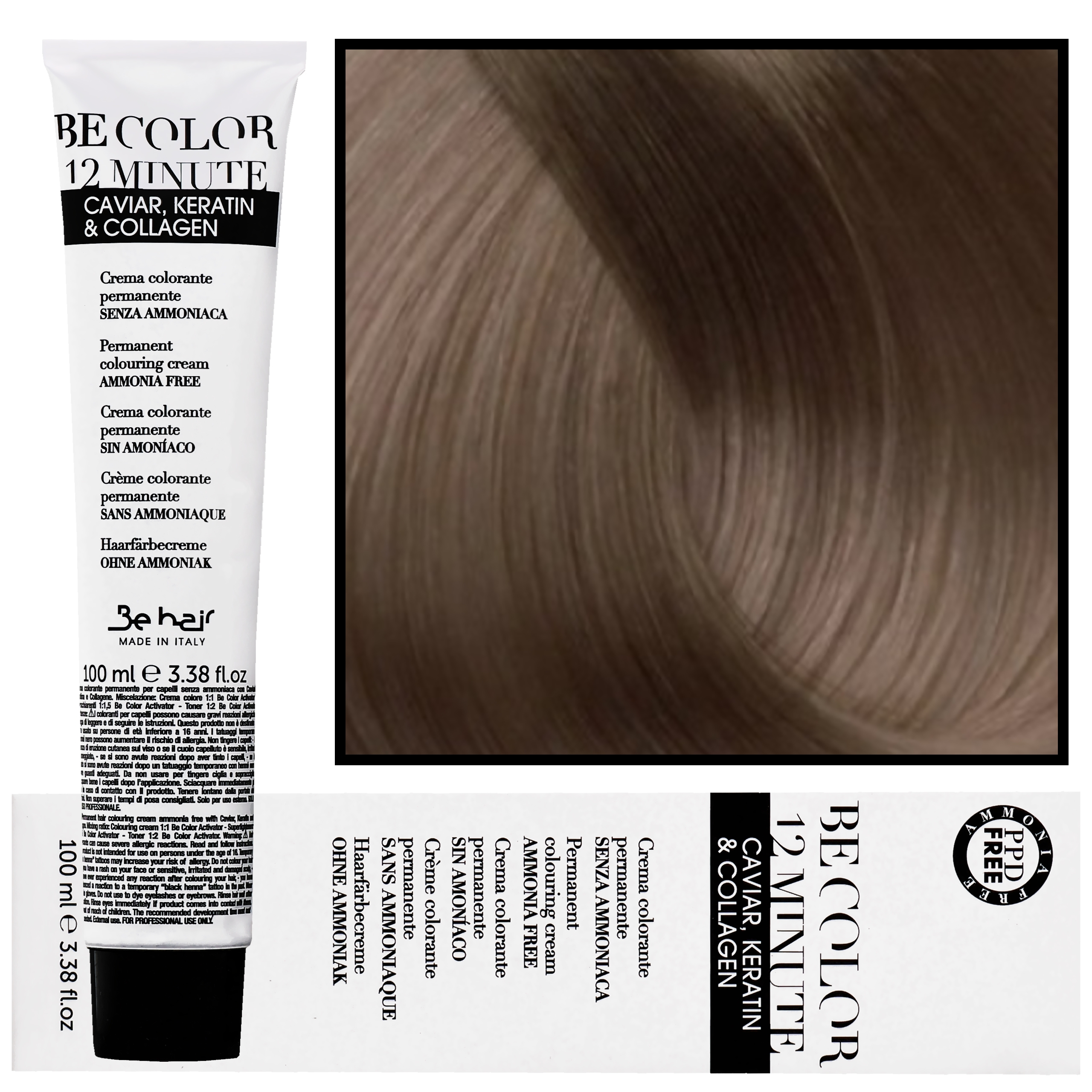 Image of Be Hair Be Color 12 minute - farba do włosów bez amoniaku, 100ml 5,7 | Jasny Kasztanowy Brąz