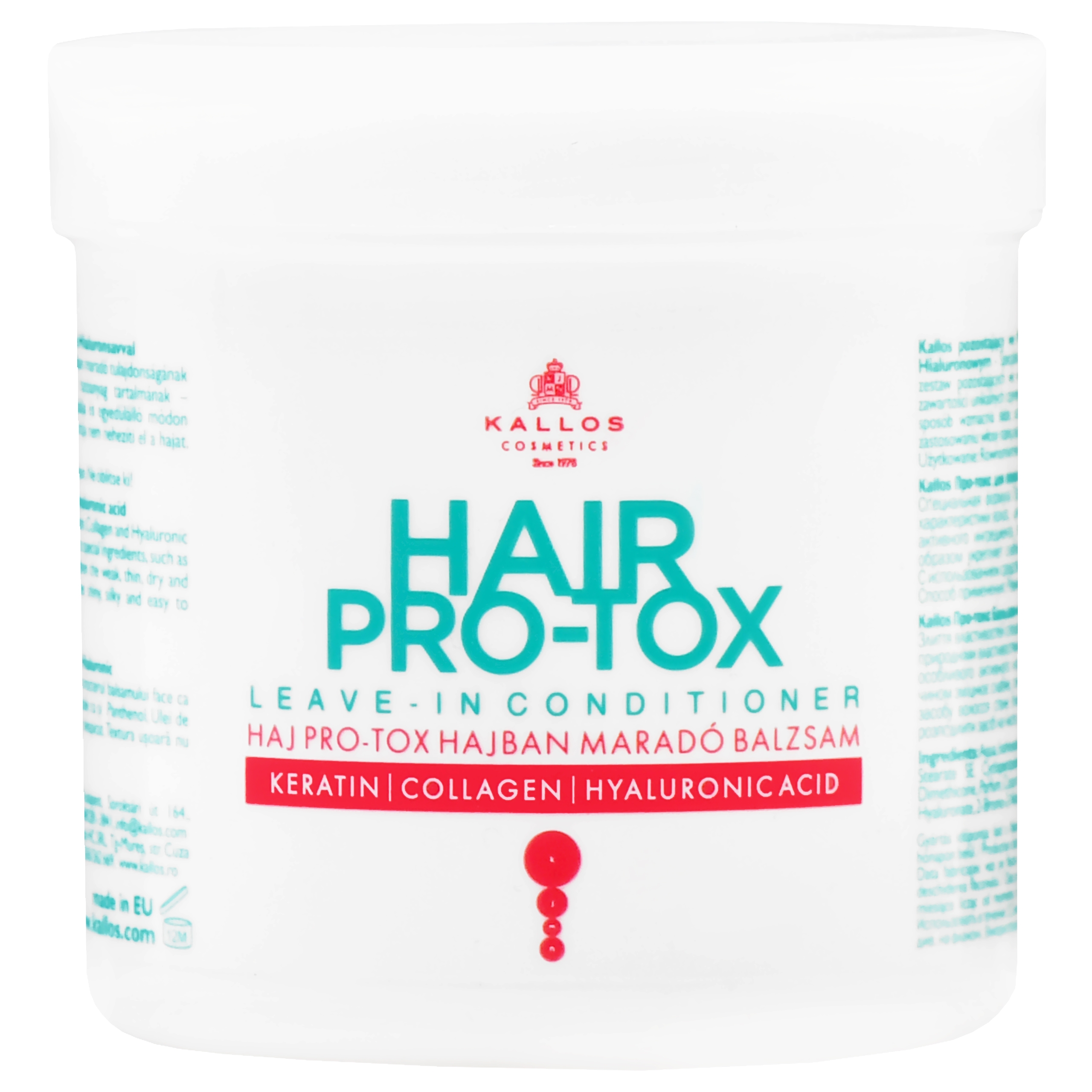 Image of Kallos Hair Pro-Tox Leave-in - wzmacniająca odżywka do włosów bez spłukiwania, 250ml