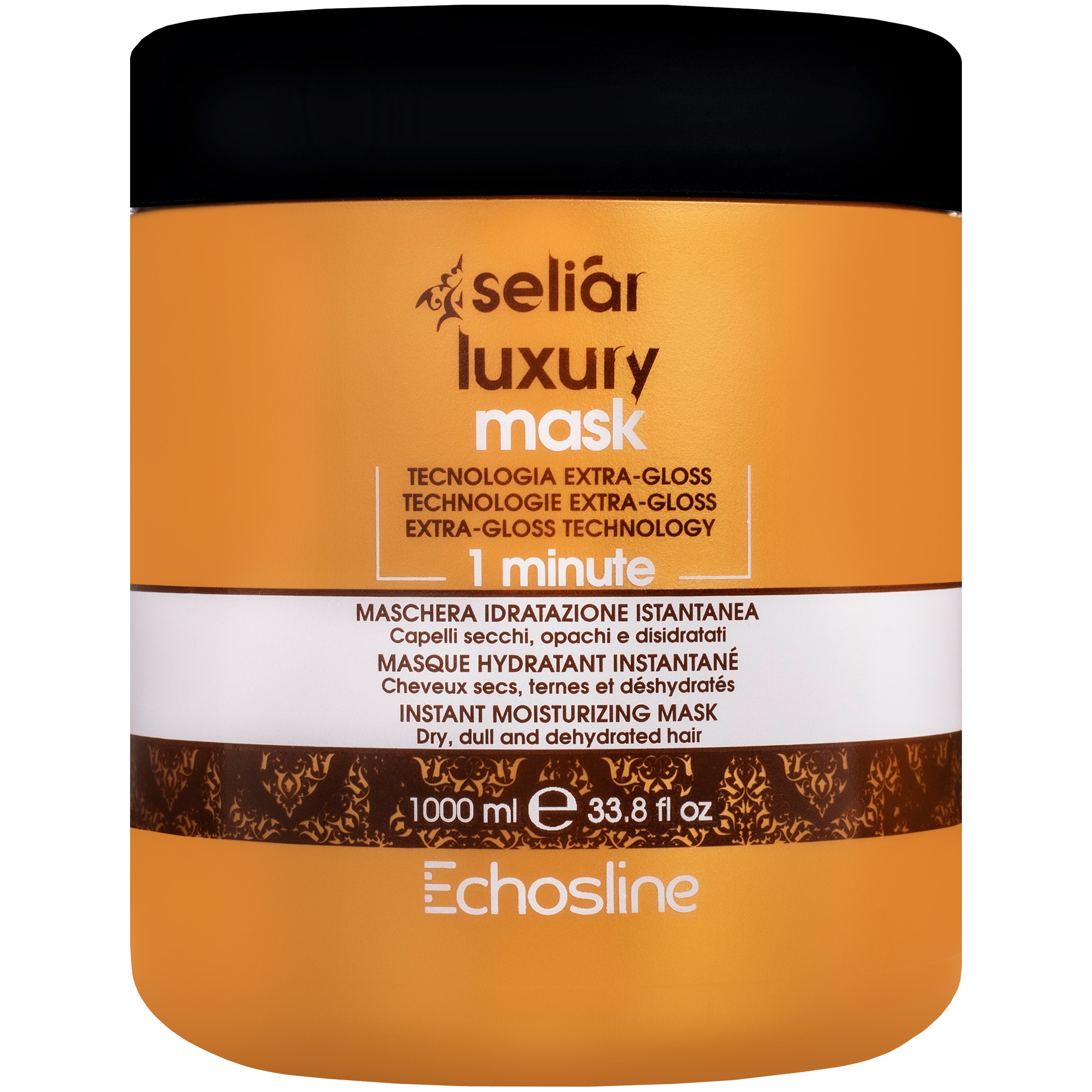 Image of Echosline Seliar Luxury Mask – intensywnie nawilżająca maska do włosów suchych, 1000ml