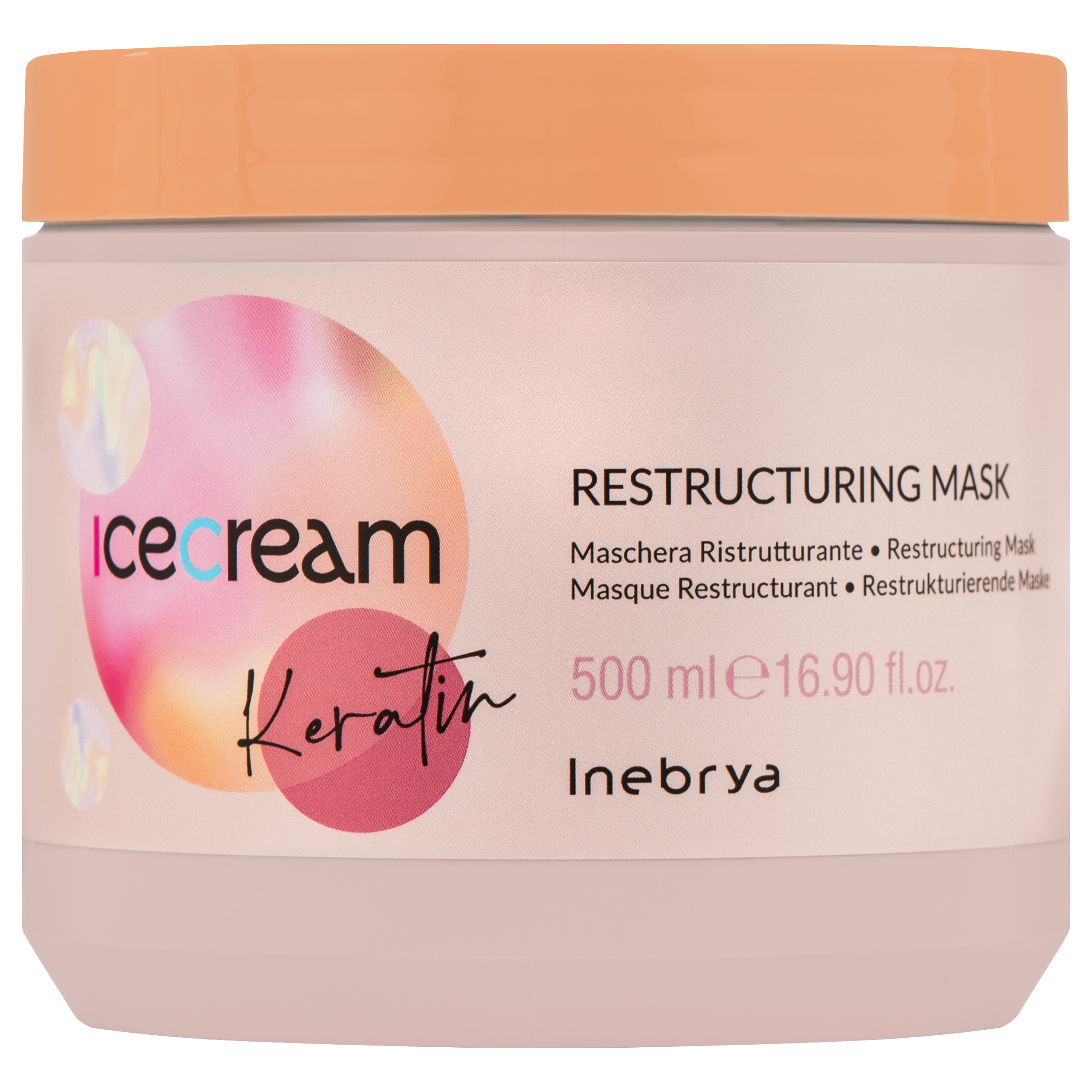 Image of Inebrya Ice Cream Keratin Restructuring - maska do włosów suchych, 500ml