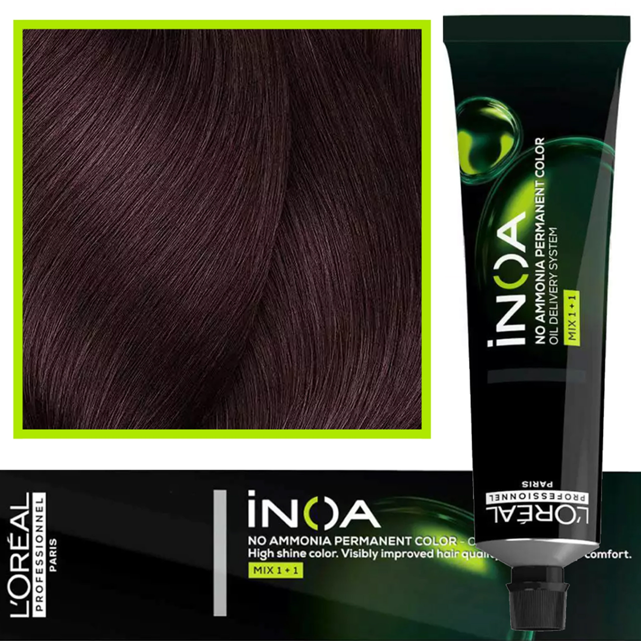 Image of Loreal Inoa farba do włosów głęboki i trwały kolor dodatkowa ochrona włosa 60 ml 4.26 Opalizujący Czerwony Brąz