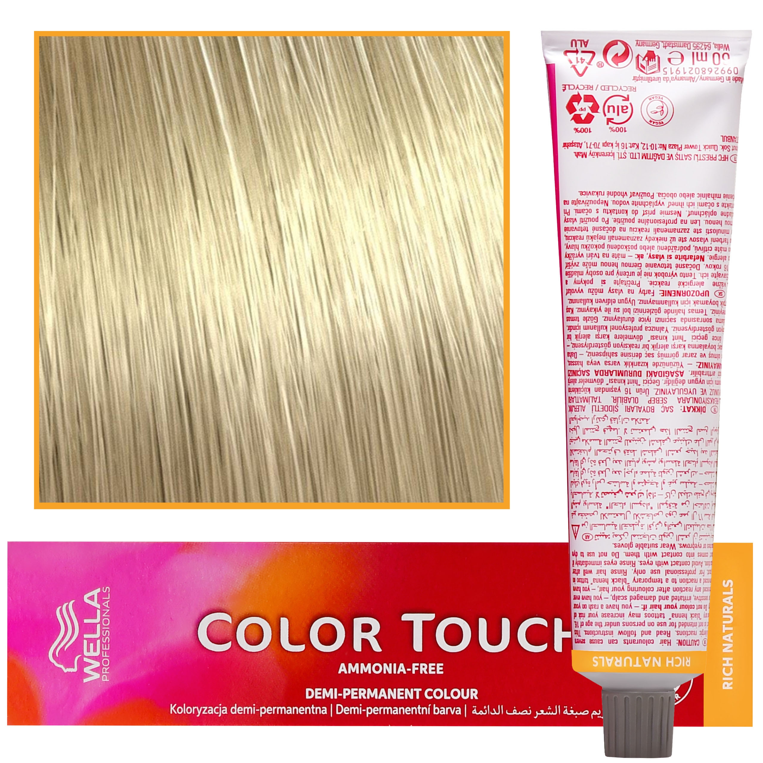 Image of WELLA COLOR TOUCH profesjonalna farba do włosów 60 ml 10/1 Najjaśniejszy Blond Popielaty