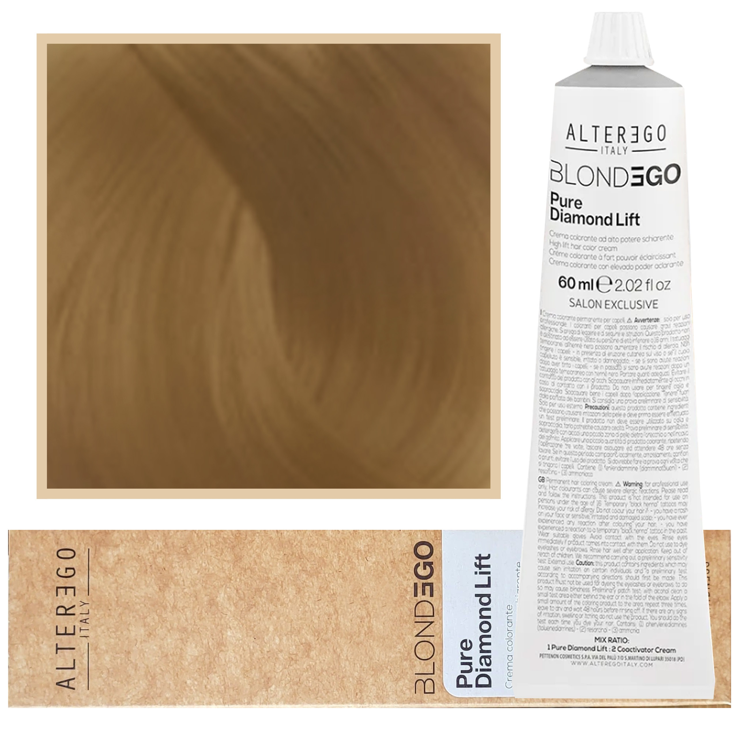 Image of Alter Ego Blondego Pure Diamond Lift - farba do włosów blond, różne kolory, 60ml HL.7 Beige | Piaskowy Blond
