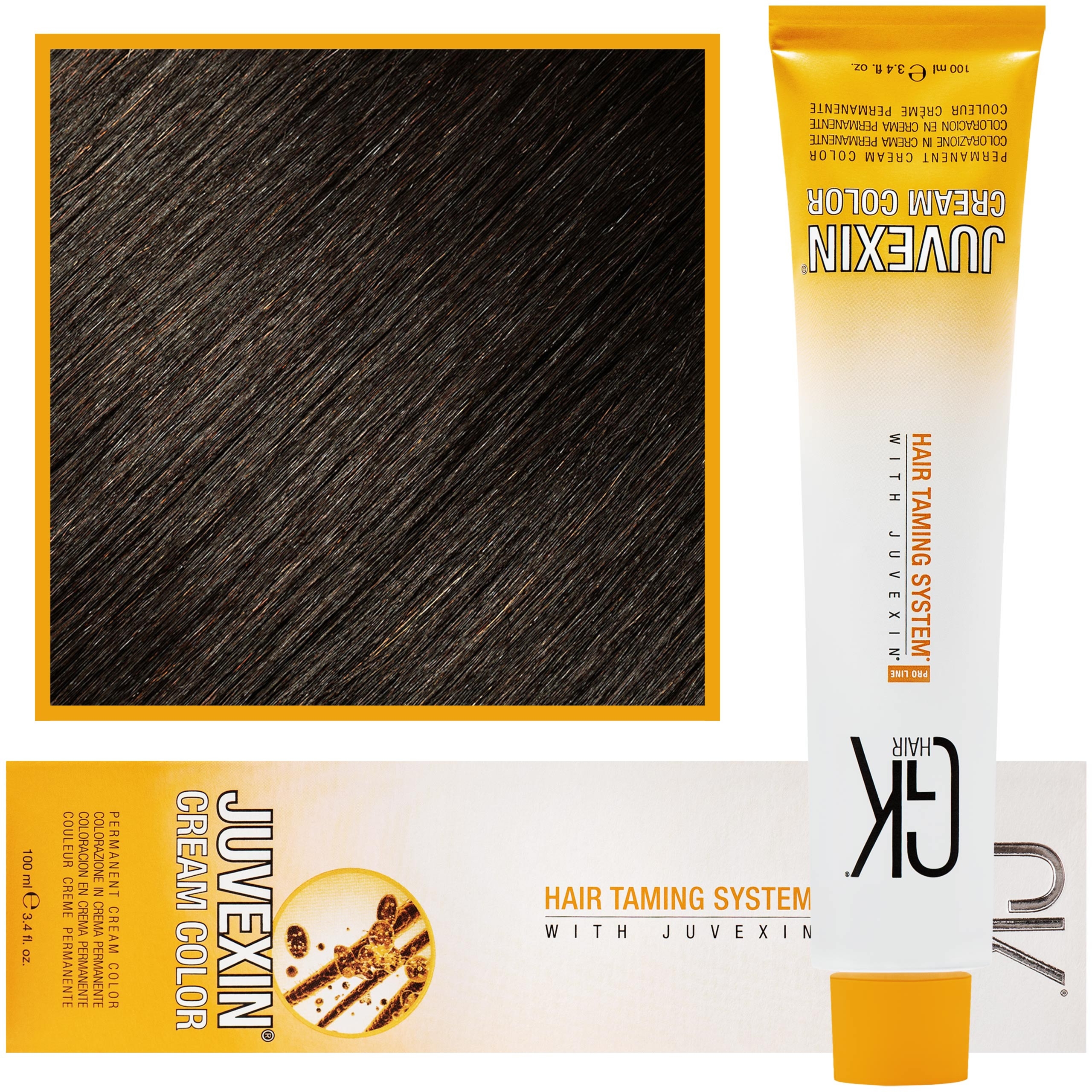 GK Hair Juvexin – farba do koloryzacji włosów z keratyną, 100ml 4 | Brązowy