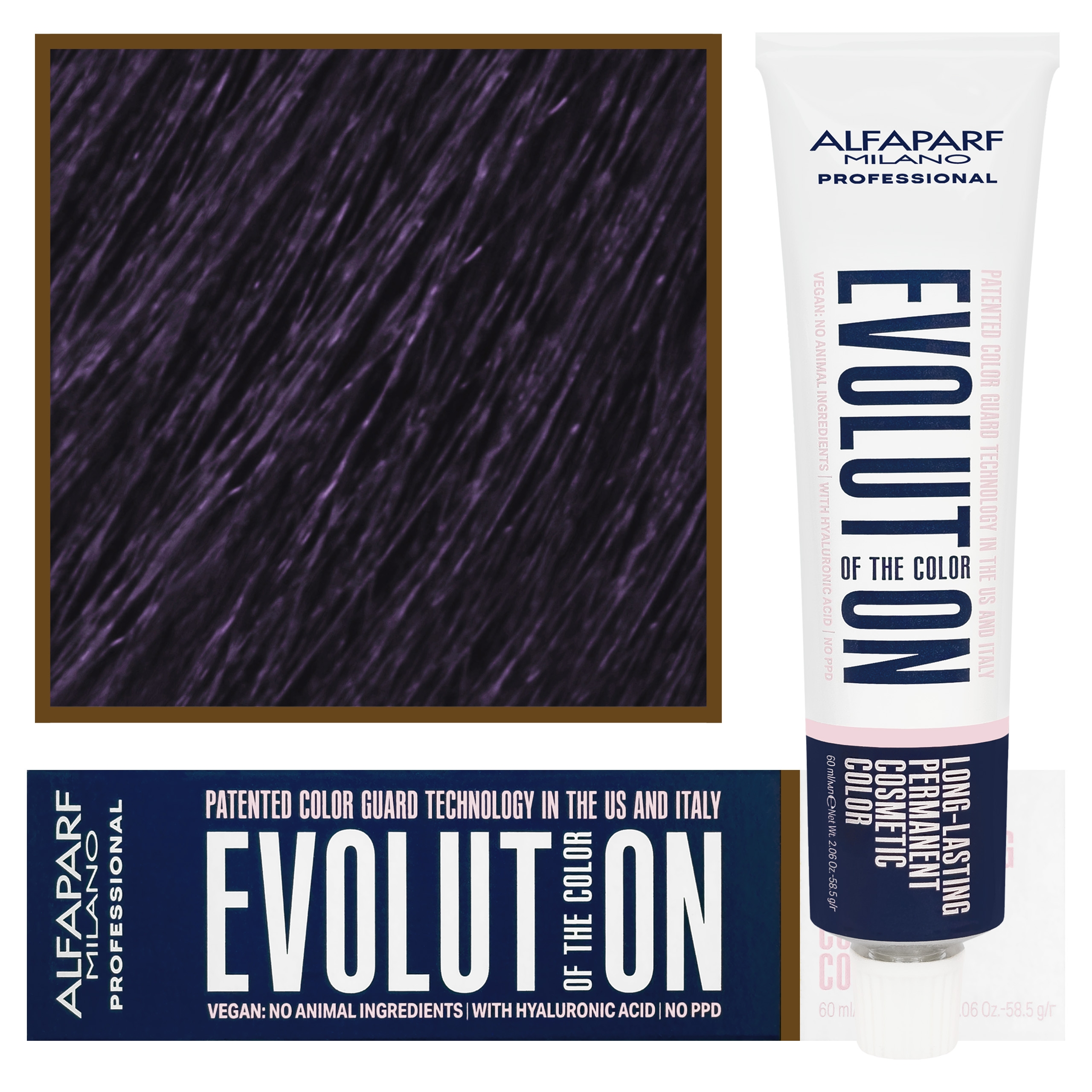 Image of Alfaparf Evolution - wegańska farba do koloryzacji włosów, 60ml 5,22 | Jasny Brązowy Intensywny Fioletowy