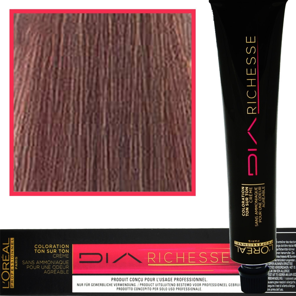 Loreal Dia Richesse – farba do włosów bez amoniaku, 50ml 6.12 Ciemy Blond Popielato-Opalizujący