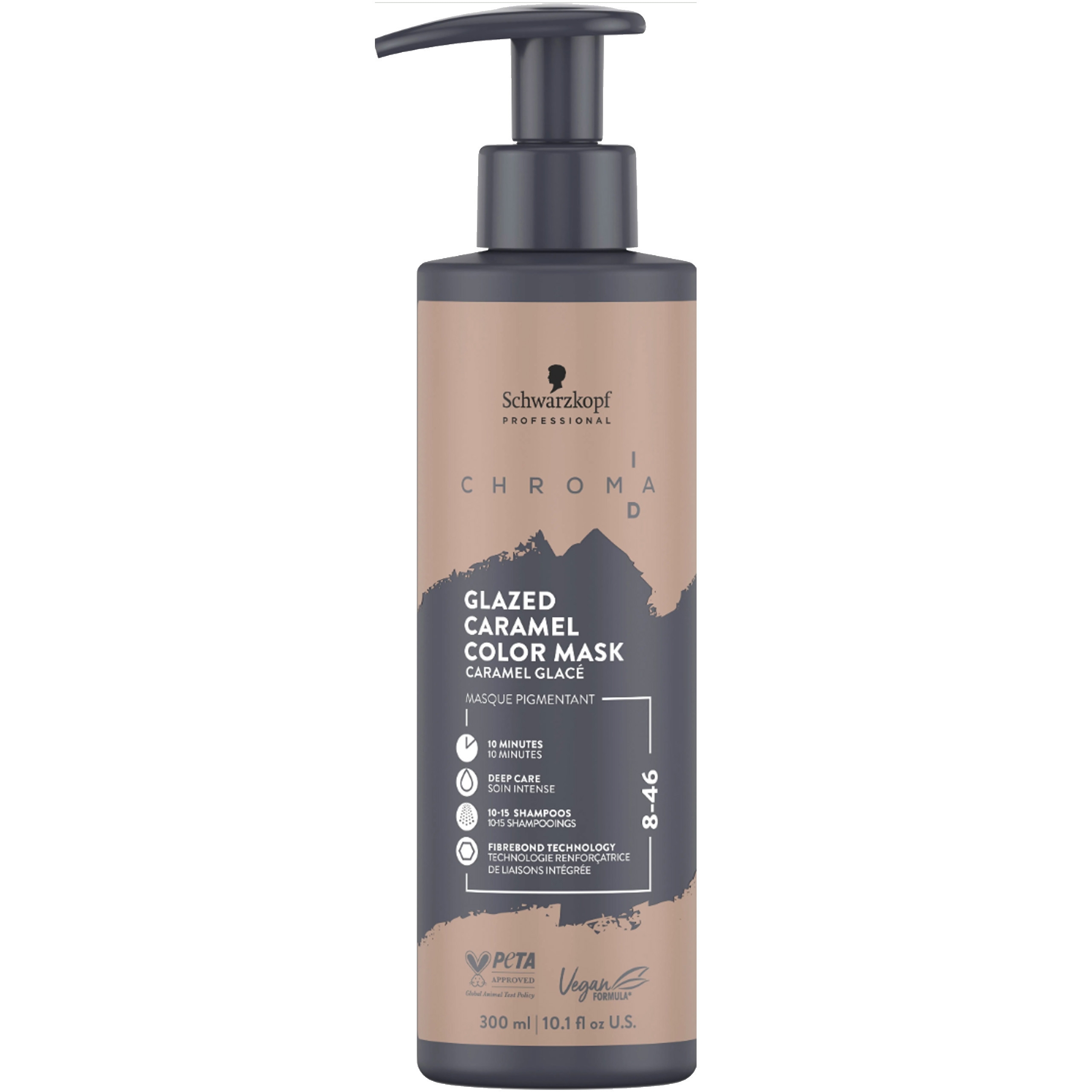 Image of Schwarzkopf Chroma ID Color Mask - maska koloryzująca do włosów, 300ml 8-46 Glazed Caramel | Karmelowy