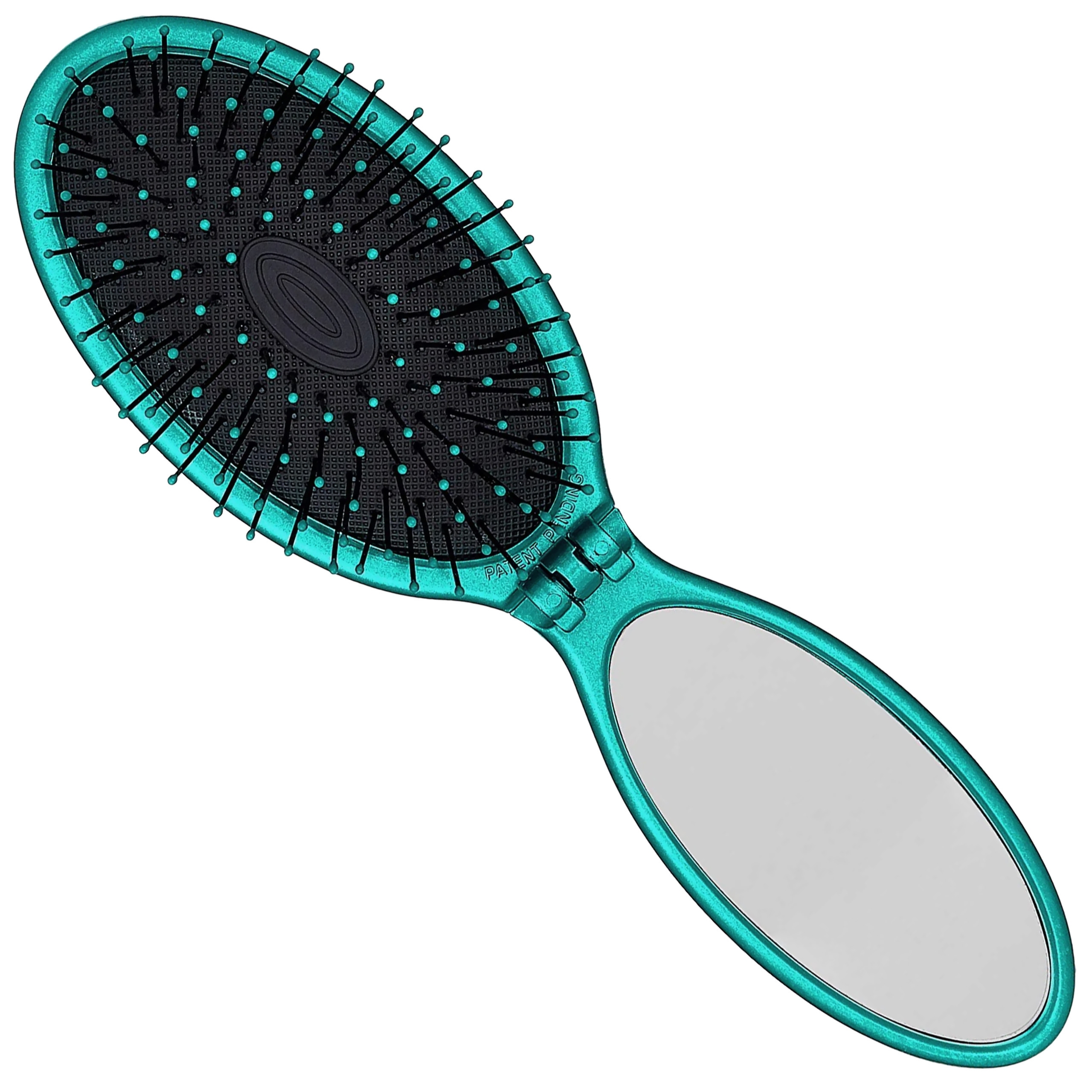 Image of Wet Brush Pop And Go Detangler - szczotka podróżna z lusterkiem Teal | Morski