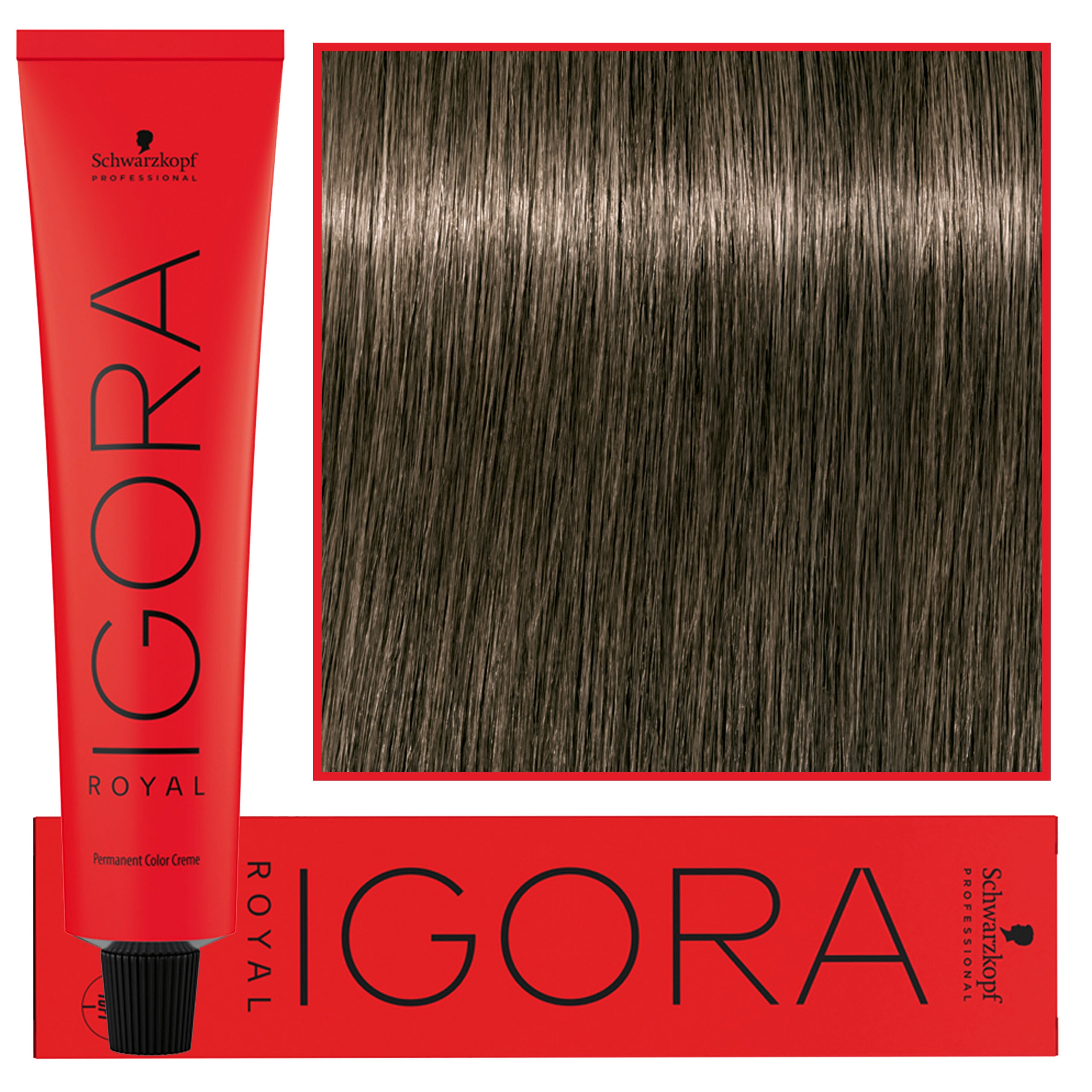 Image of Schwarzkopf Professional Igora Royal - trwała farba do włosów o innowacyjnej formule, 60ml 6-1 | Ciemny Blond Cendre