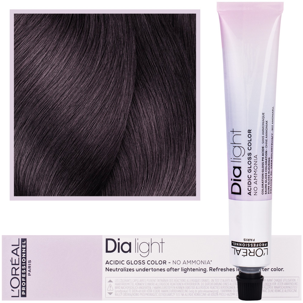 Loreal Dia Light – profesjonalna trwała farba do włosów, 50ml 5.20 Jasny Brąz Opalizujący Intensywny