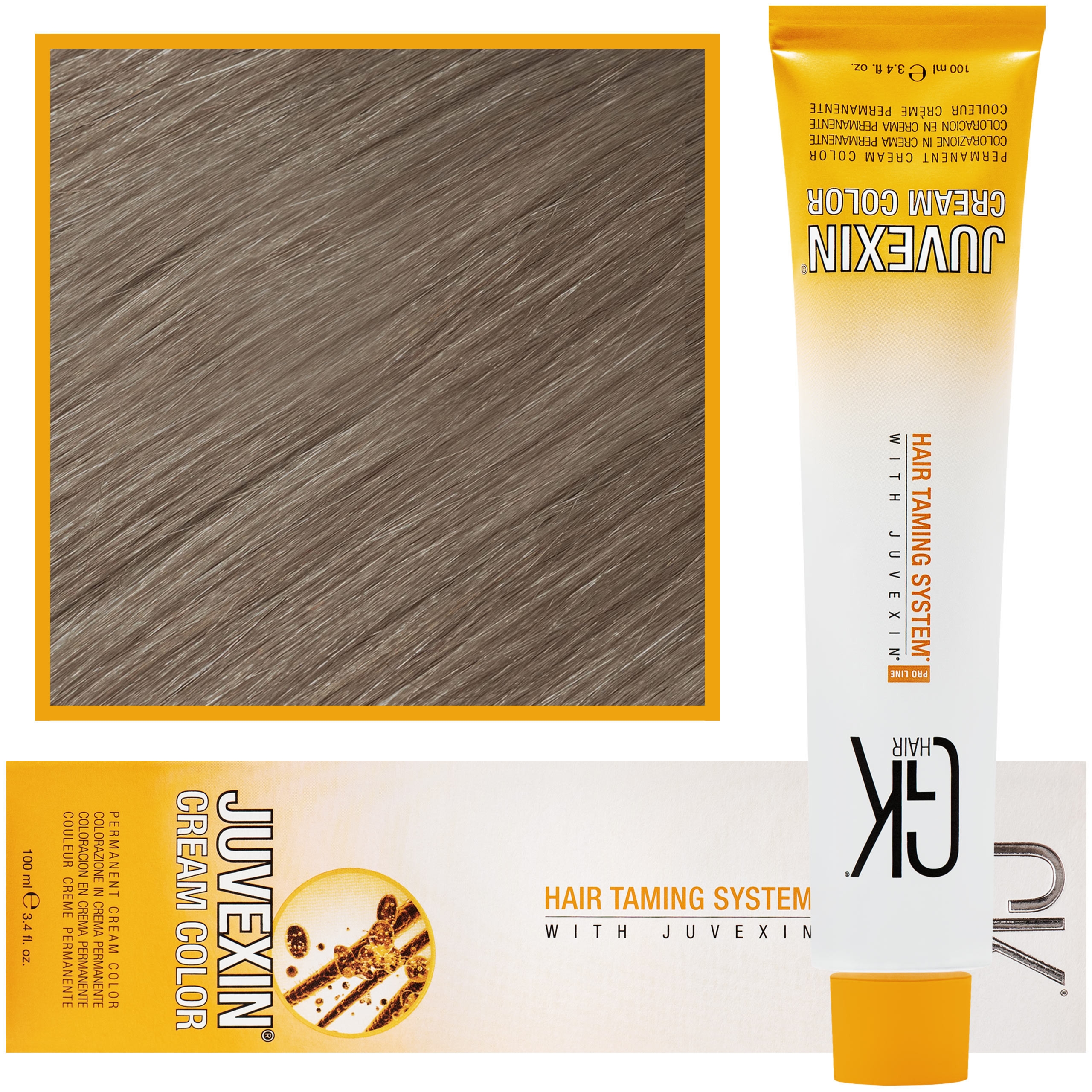 GK Hair Juvexin – farba do koloryzacji włosów z keratyną, 100ml 8,1 | Jasny popielaty blond