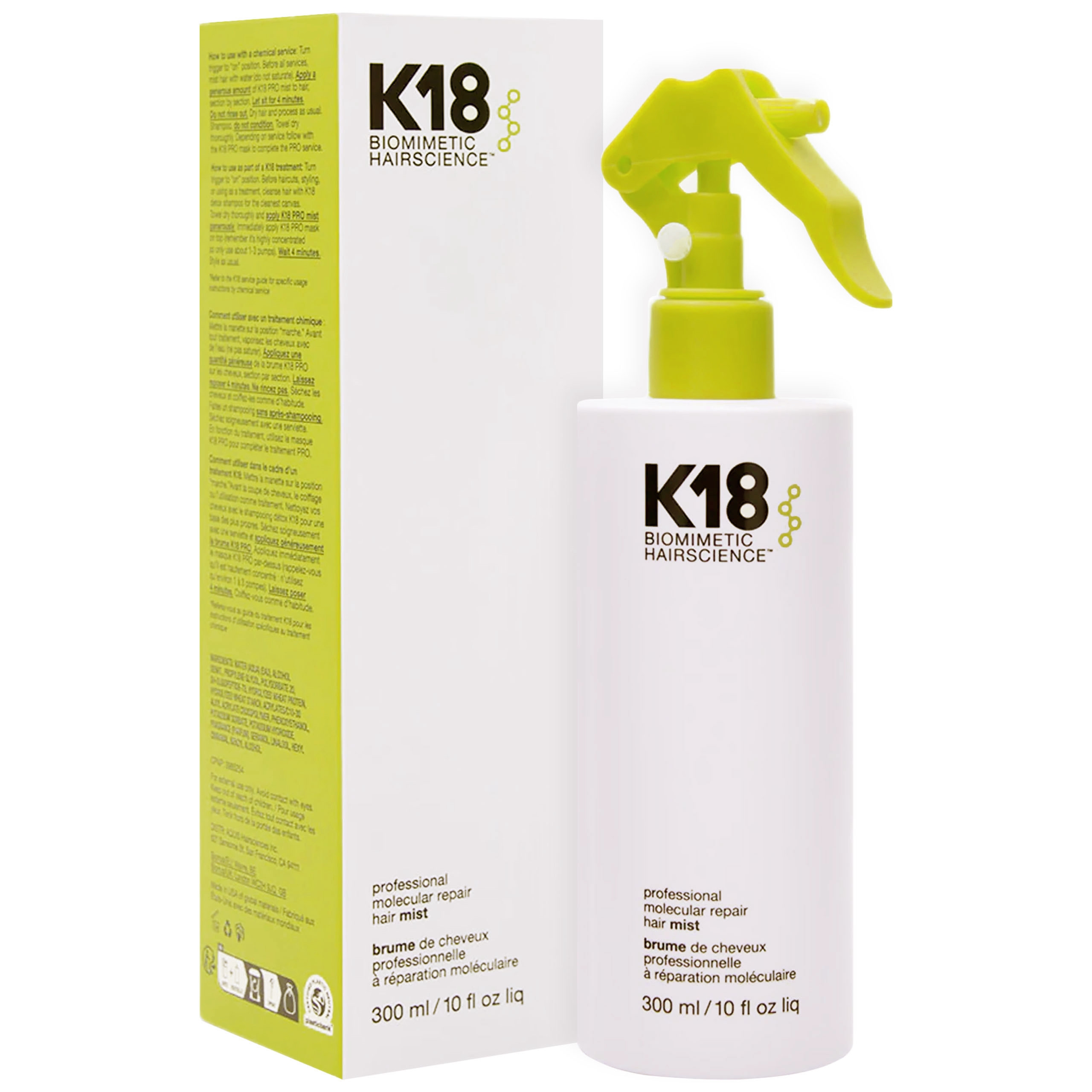 Image of K18 Molecular Repair Hair Mist - molekularna, regenerująca mgiełka do włosów, 300ml