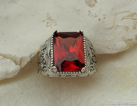Image of JACK - srebrny sygnet z granatem