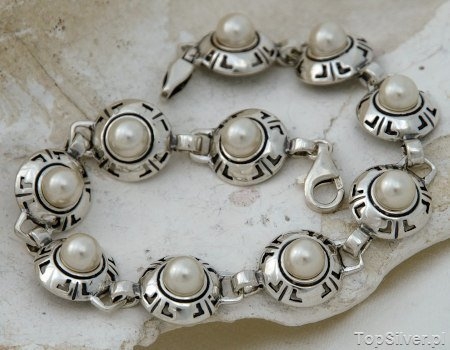 Image of DORIA - srebrna bransoletka bransoletka z perłą