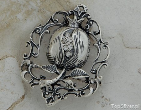 Image of IGLESIA - srebrna broszka z kryształkami Swarovskiego