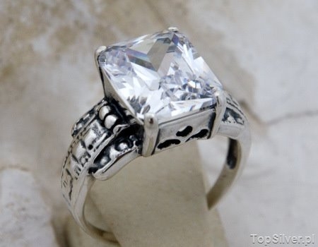 Image of ALEROS 3 - srebrny pierścionek z cyrkonią