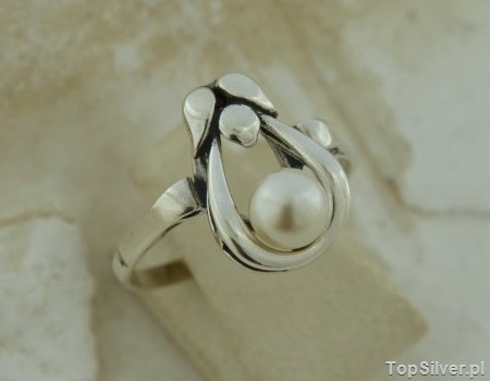 Image of CLARA - srebrny pierścionek z perłą