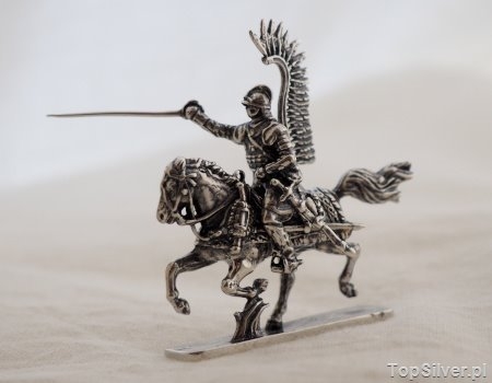 Image of POLSKA HUSARIA 3 - srebrna figurka WINGED HUSSAR