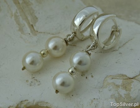 Image of ARONA - srebrne kolczyki z naturalnymi perłami