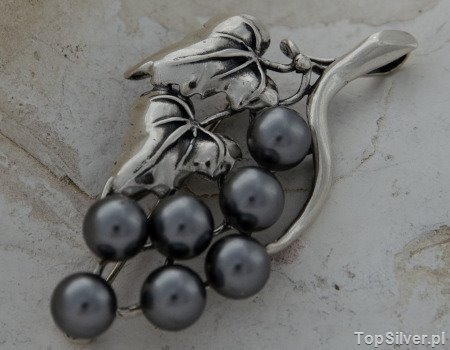 Image of BOTANICA - srebrna broszka z perłami