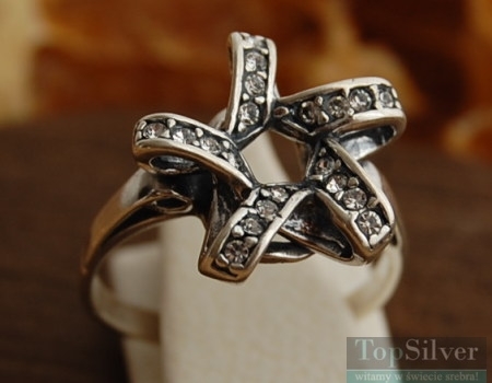 Image of SPIRALA - srebrny pierścień z cyrkoniami