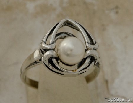 Image of SAGRES - srebrny pierścionek z perłą