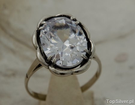 Image of HASTA - srebrny pierścień z kryształem