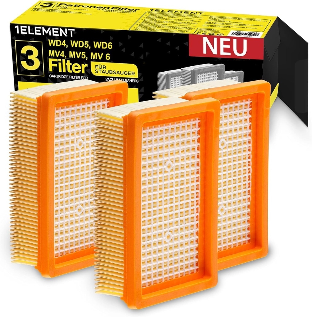 Filtry 1E do odkurzaczy Karcher 3 szt.